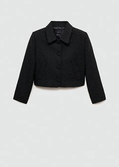 Crop tweed jacket — Black 16