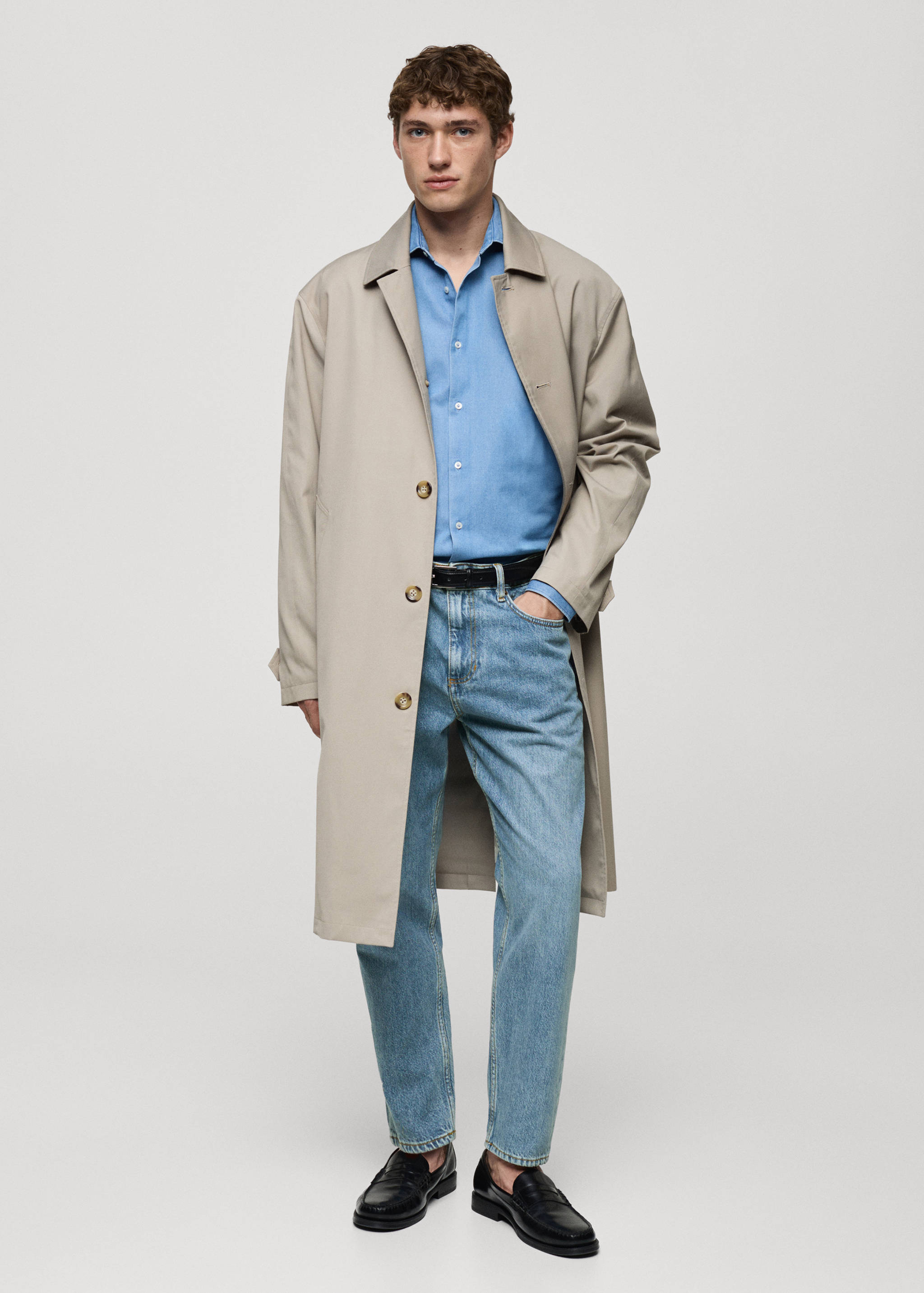 Jeans tapered-fit lavado claro - Plano general