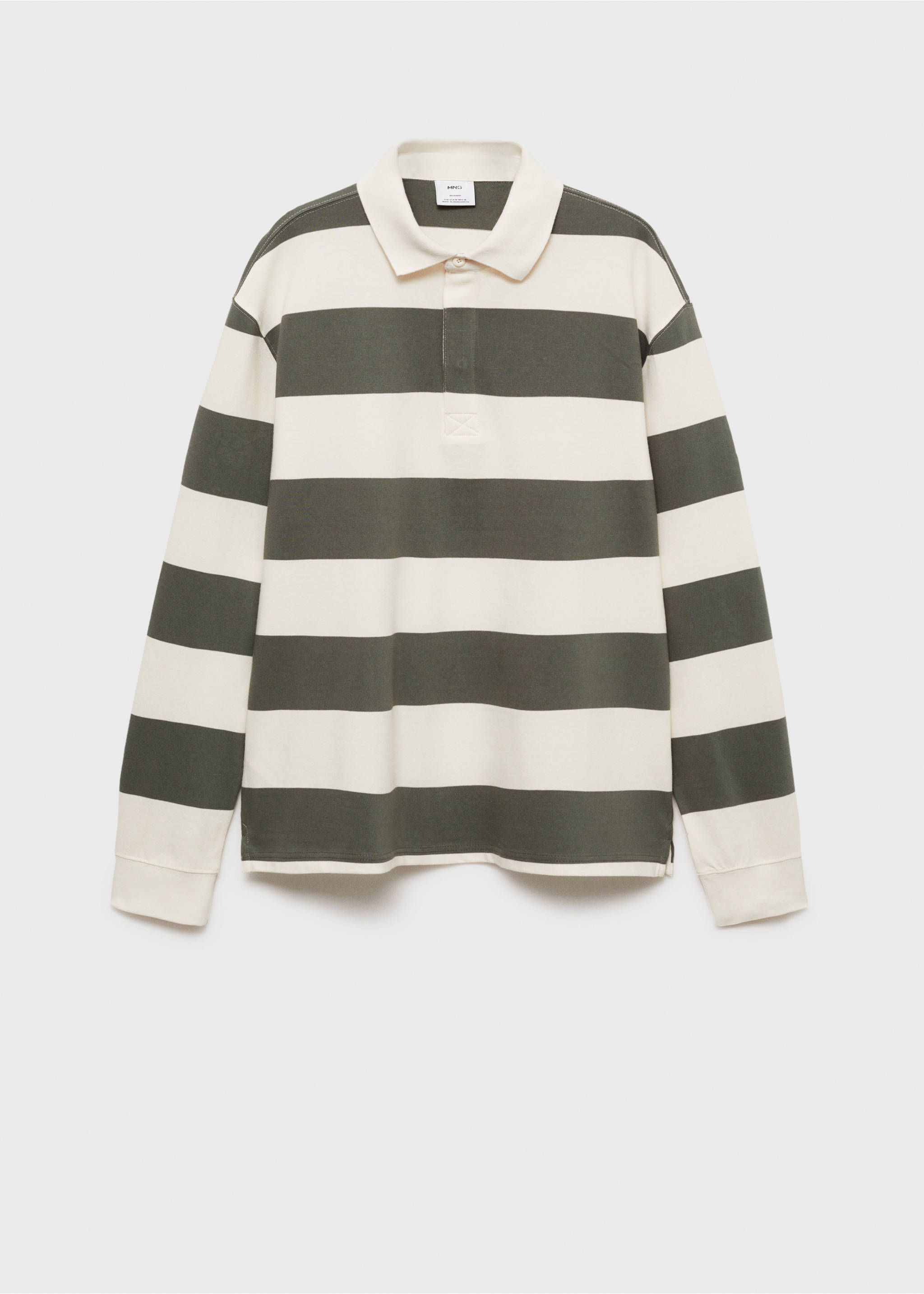 100% cotton striped regular-fit polo shirt - Article without model, Green. Ref: 77057112-00.