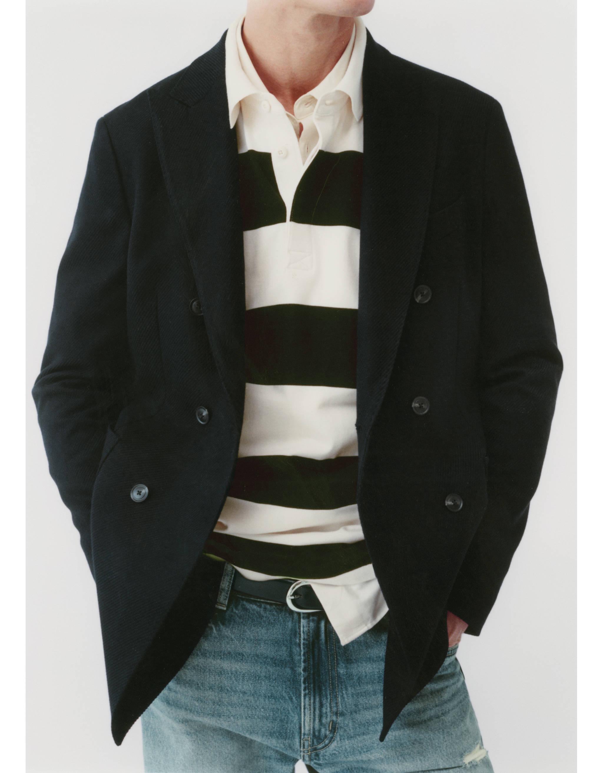 قميص بولو مخطط بقصّة منتظمة مصنوع من القطن بنسبة 100% - تفاصيل المنتج 3