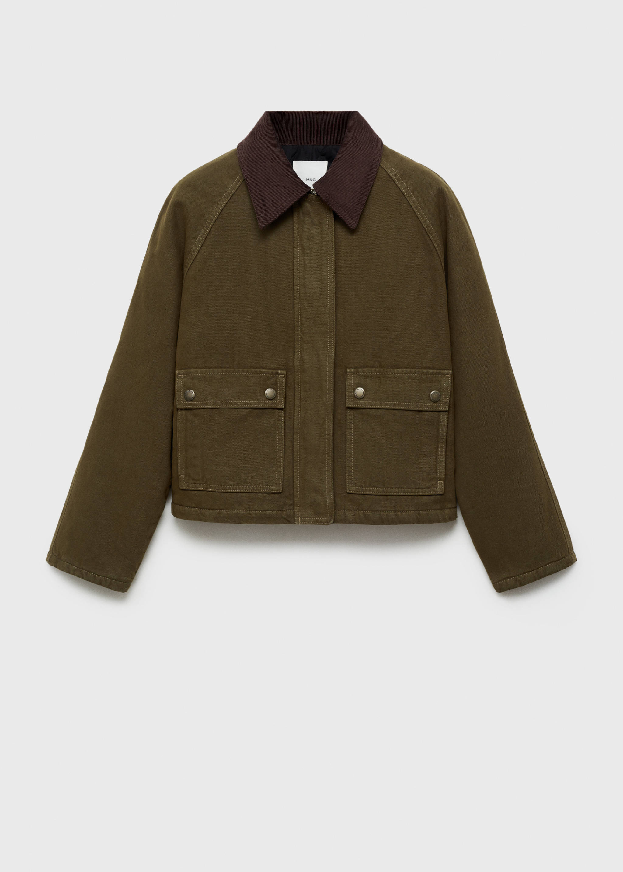 Denim barn jacket with contrasting collar - Article without model