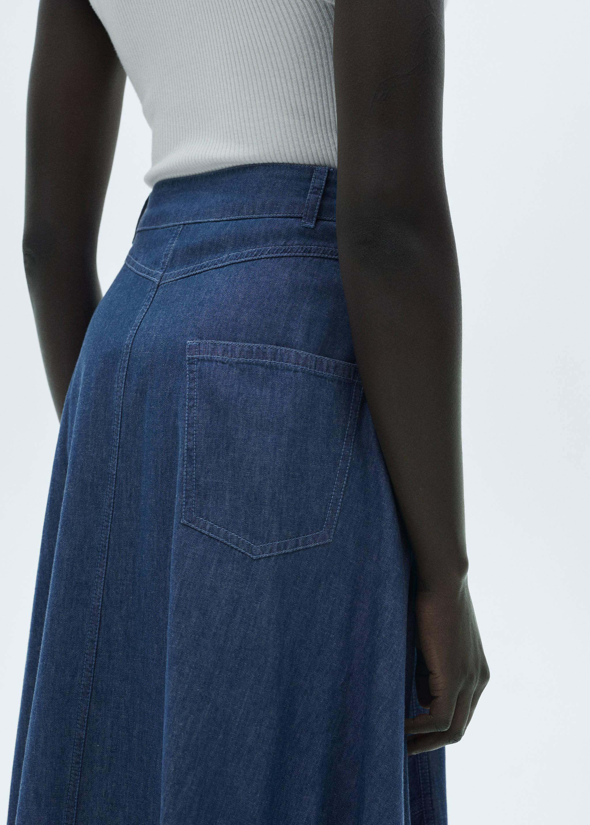 Zipped denim skirt - Details of the article 1
