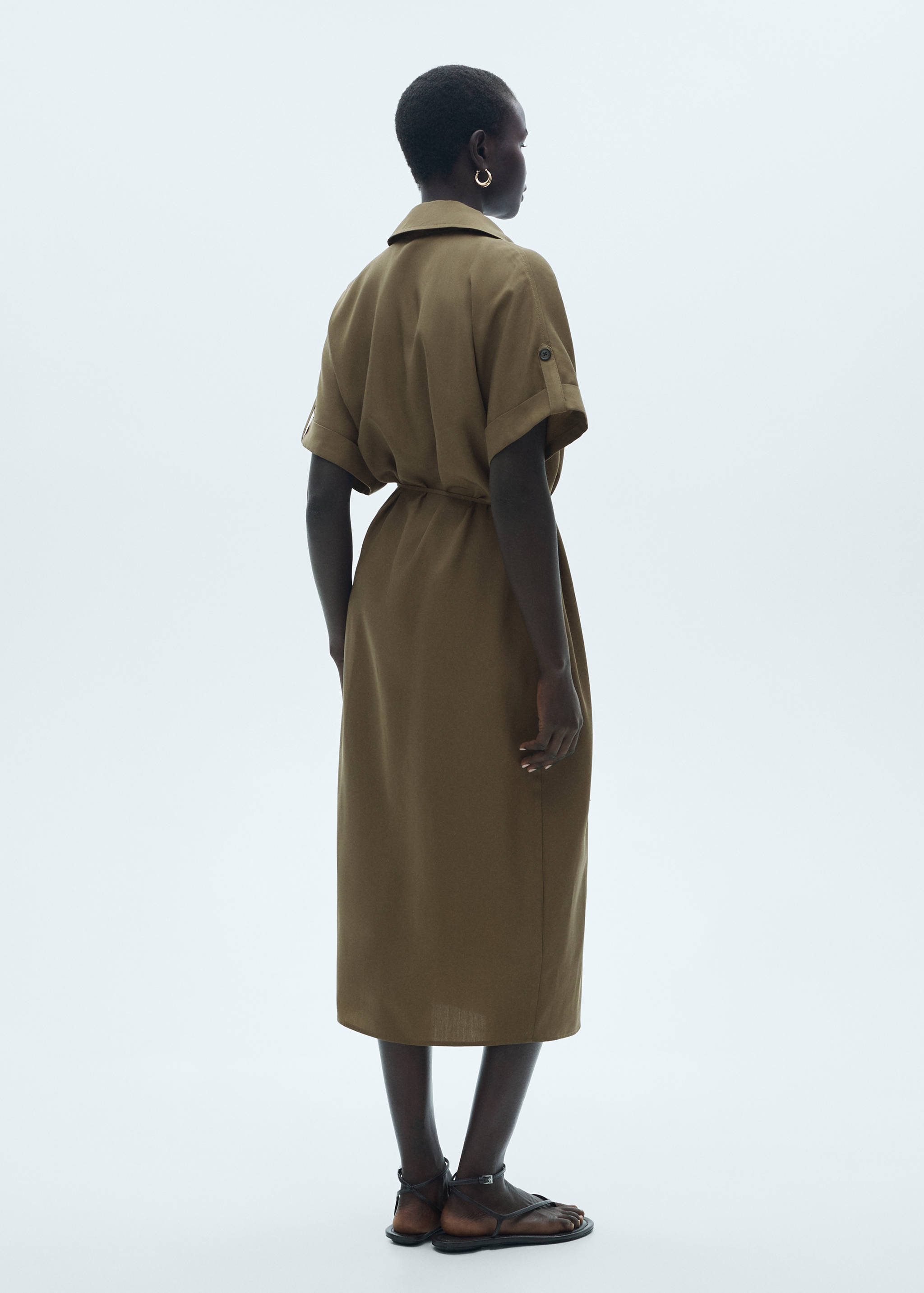 Lyocell shirt dress with bow - Reverse of the article