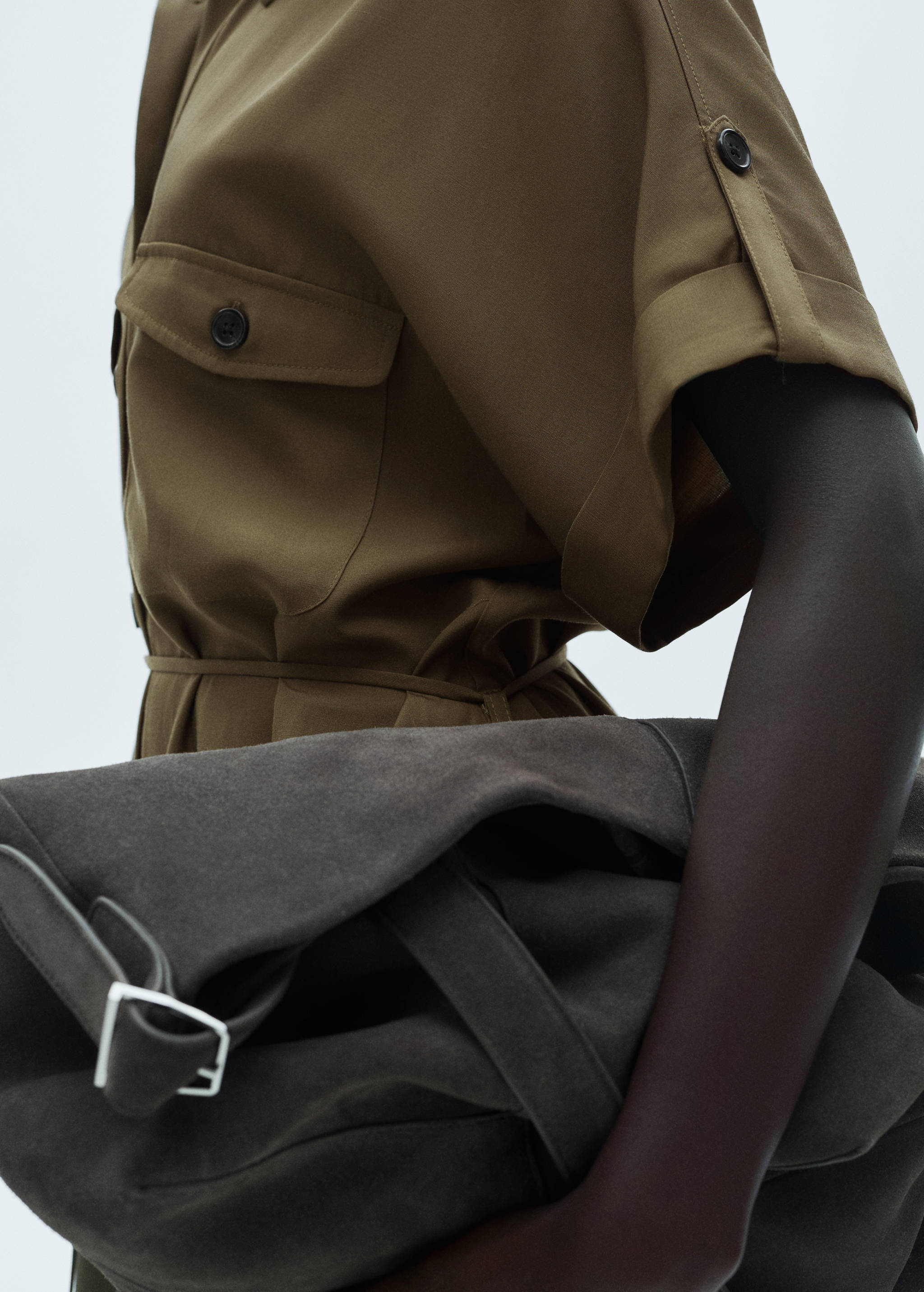 Lyocell shirt dress with bow - Details of the article 6