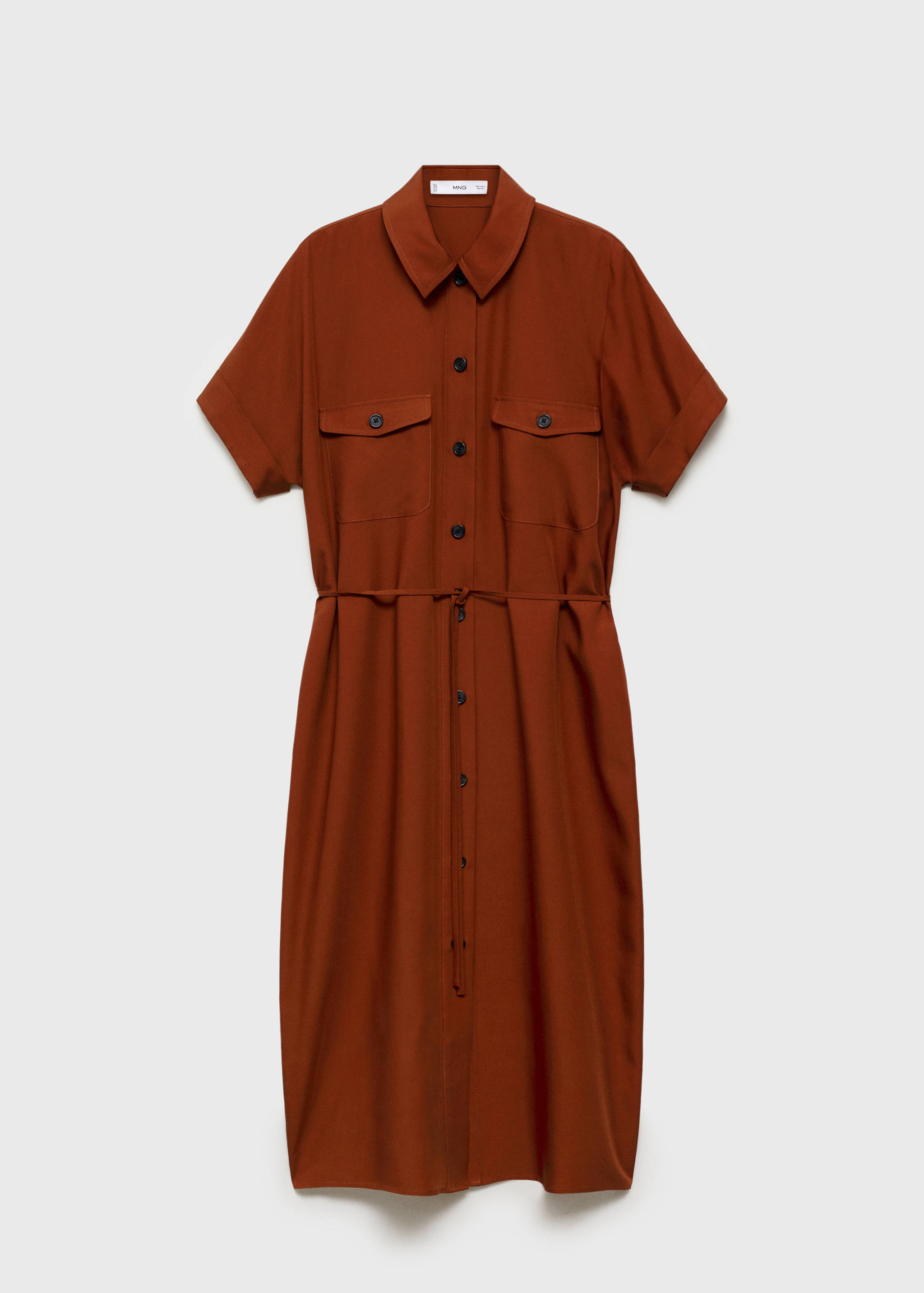 Lyocell shirt dress with bow - Article without model