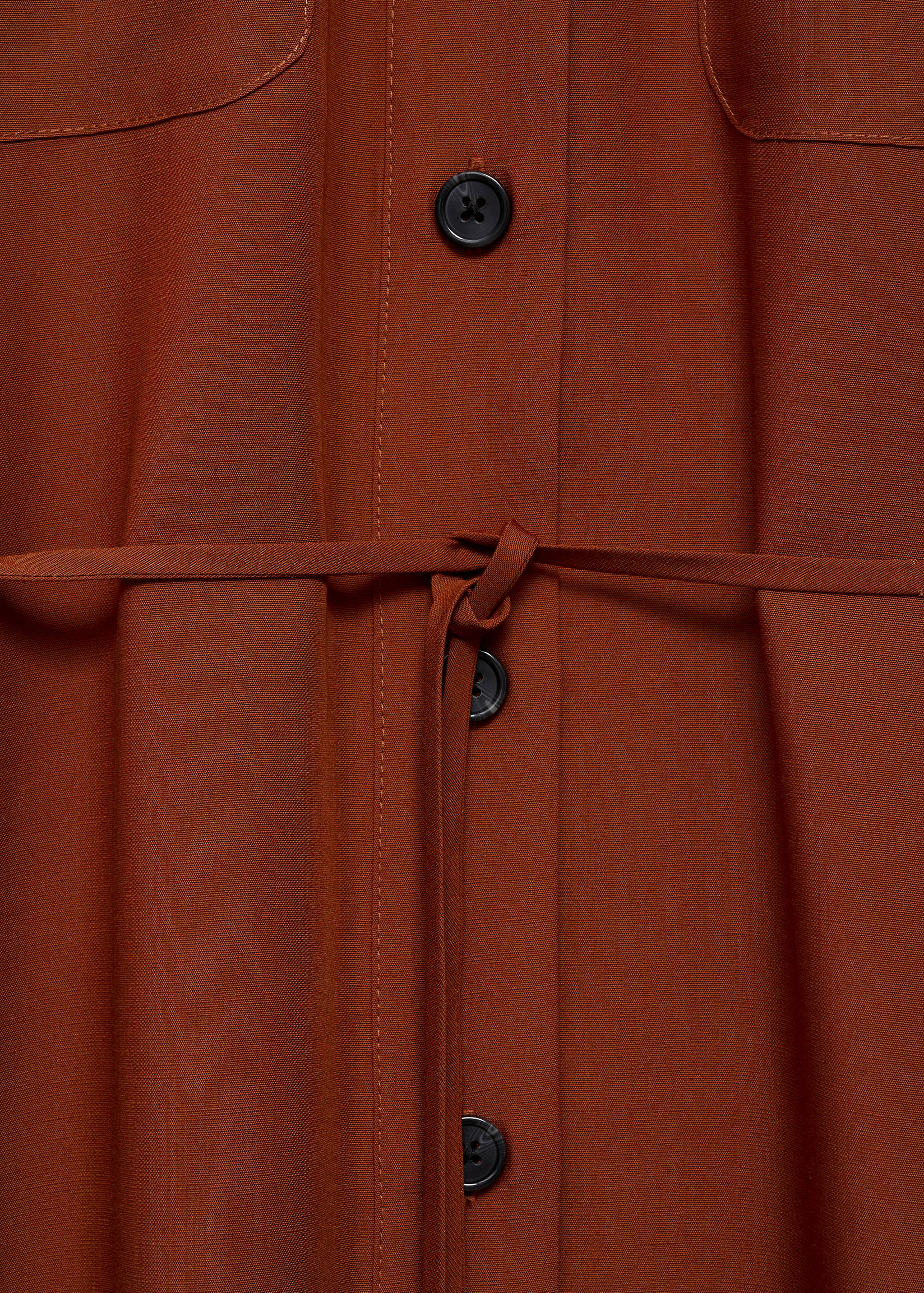 Lyocell shirt dress with bow - Details of the article 0
