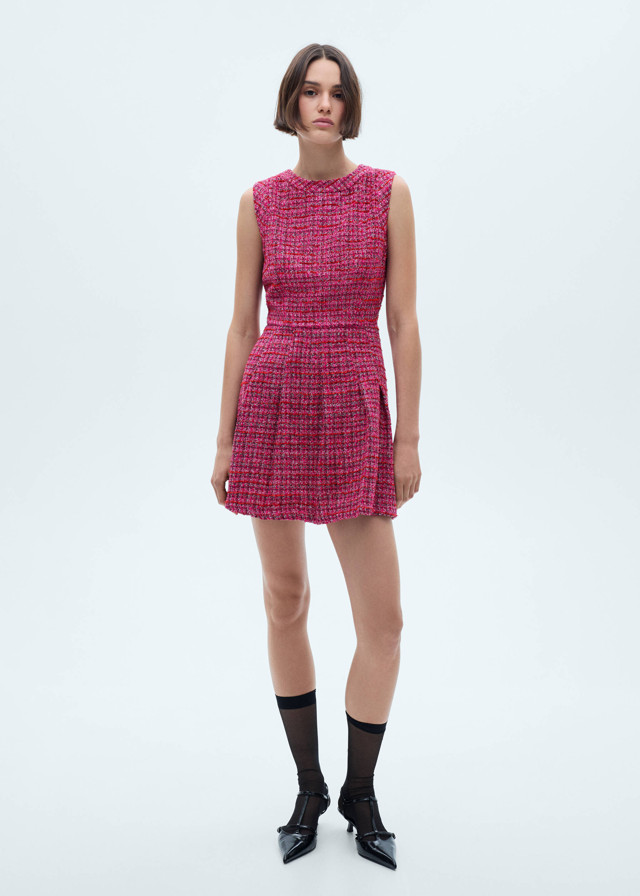A-line tweed dress - General plane