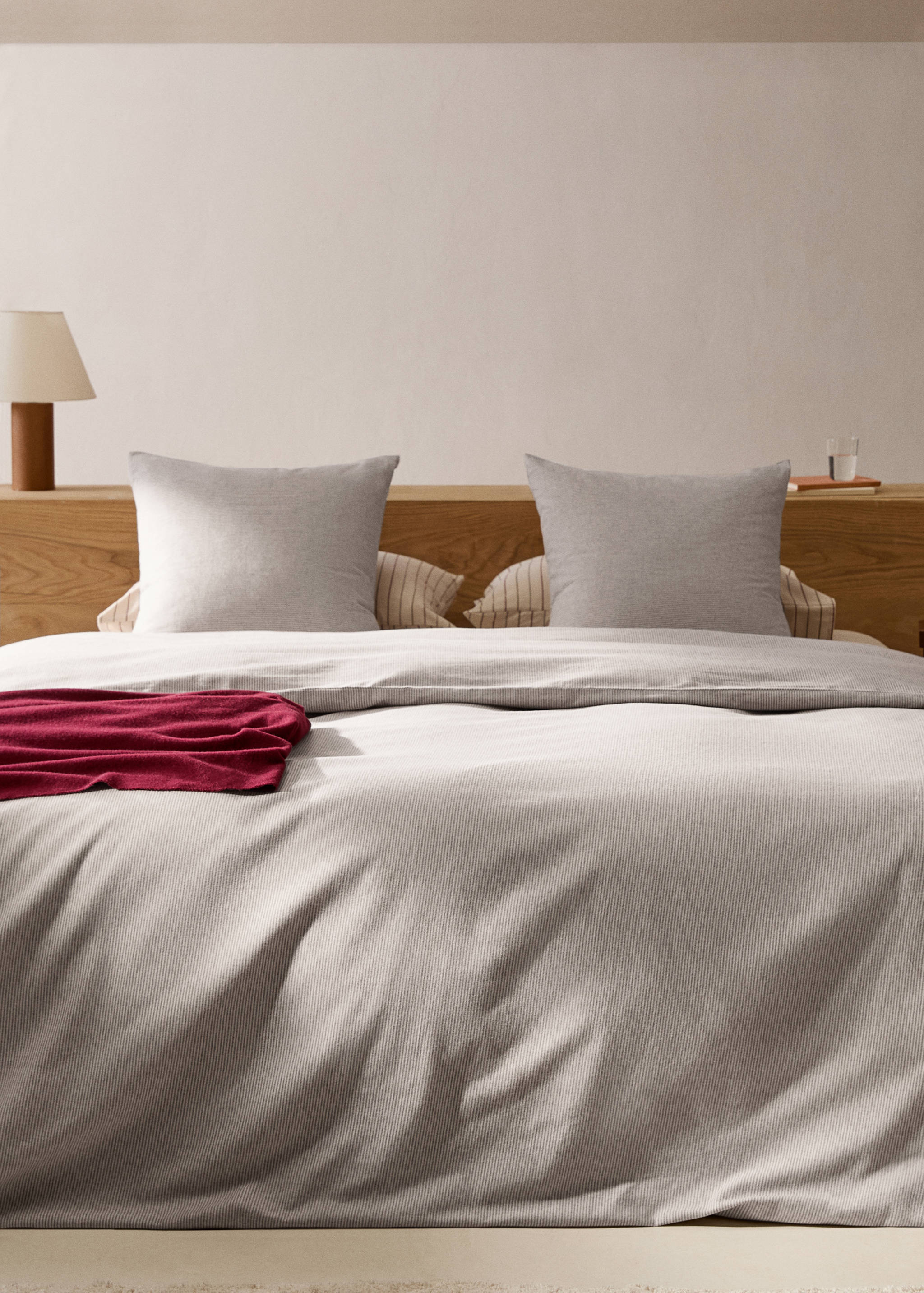 Funda nórdica algodón franela rayas cama 90cm - Plano general