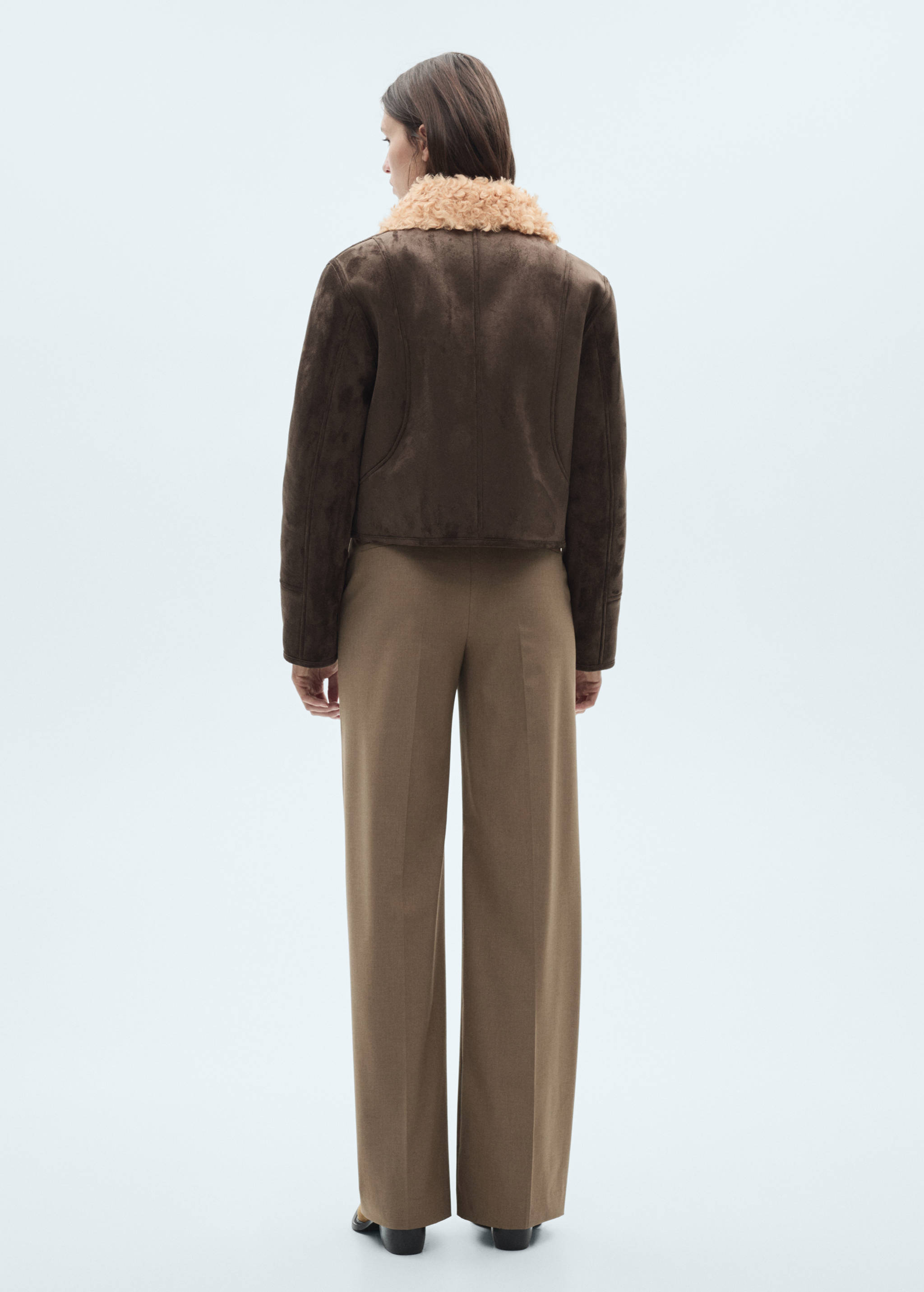 Suede-effect jacket with fleece collar - Reverse of the article