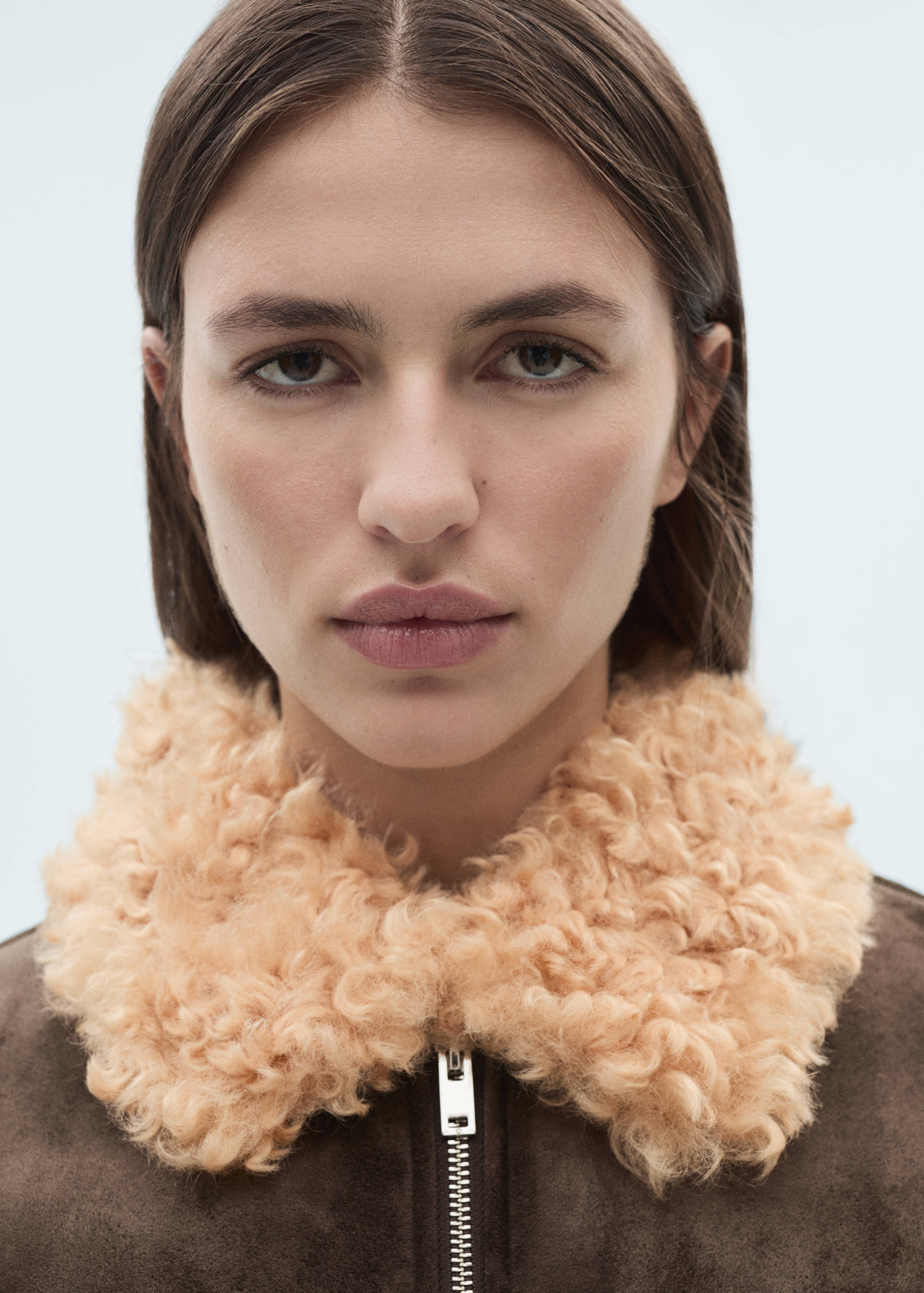 Suede-effect jacket with fleece collar - Details of the article 1