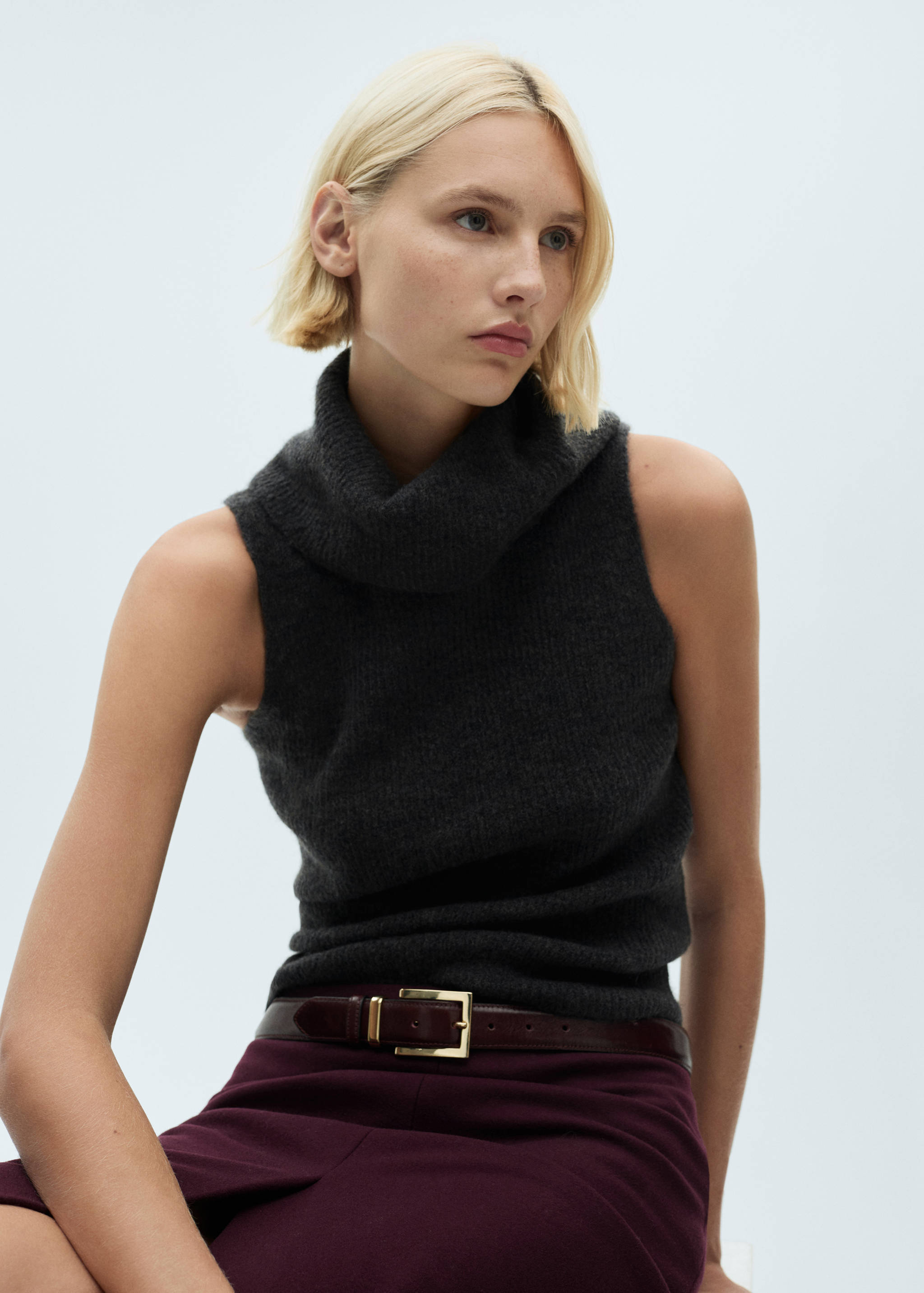 Turtleneck knitted top - Medium plane