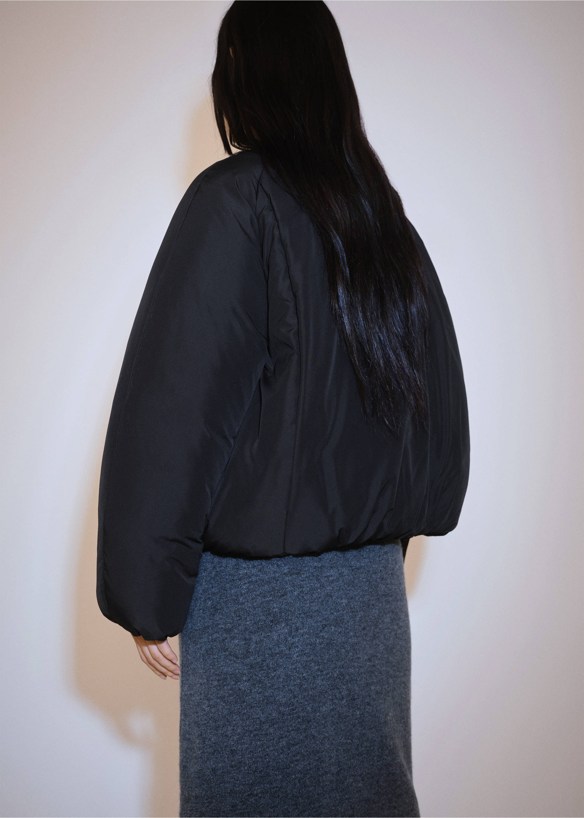Chaqueta bomber cremallera - Reverso del artículo, Negro. Ref: 77057663-00.