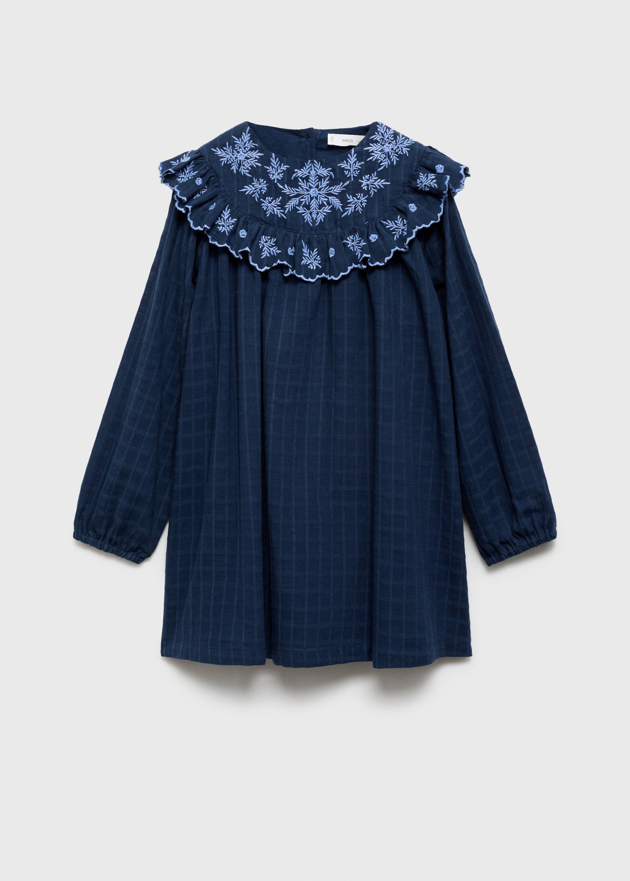 فستان بمربعات بتفاصيل مطرزة - منتج دون نموذج