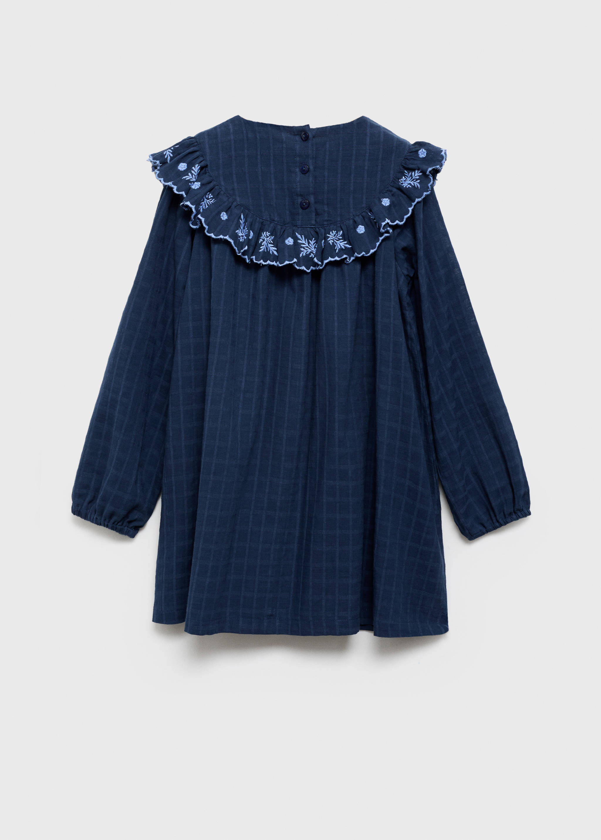 فستان بمربعات بتفاصيل مطرزة - الجهة الخلفية للمنتج