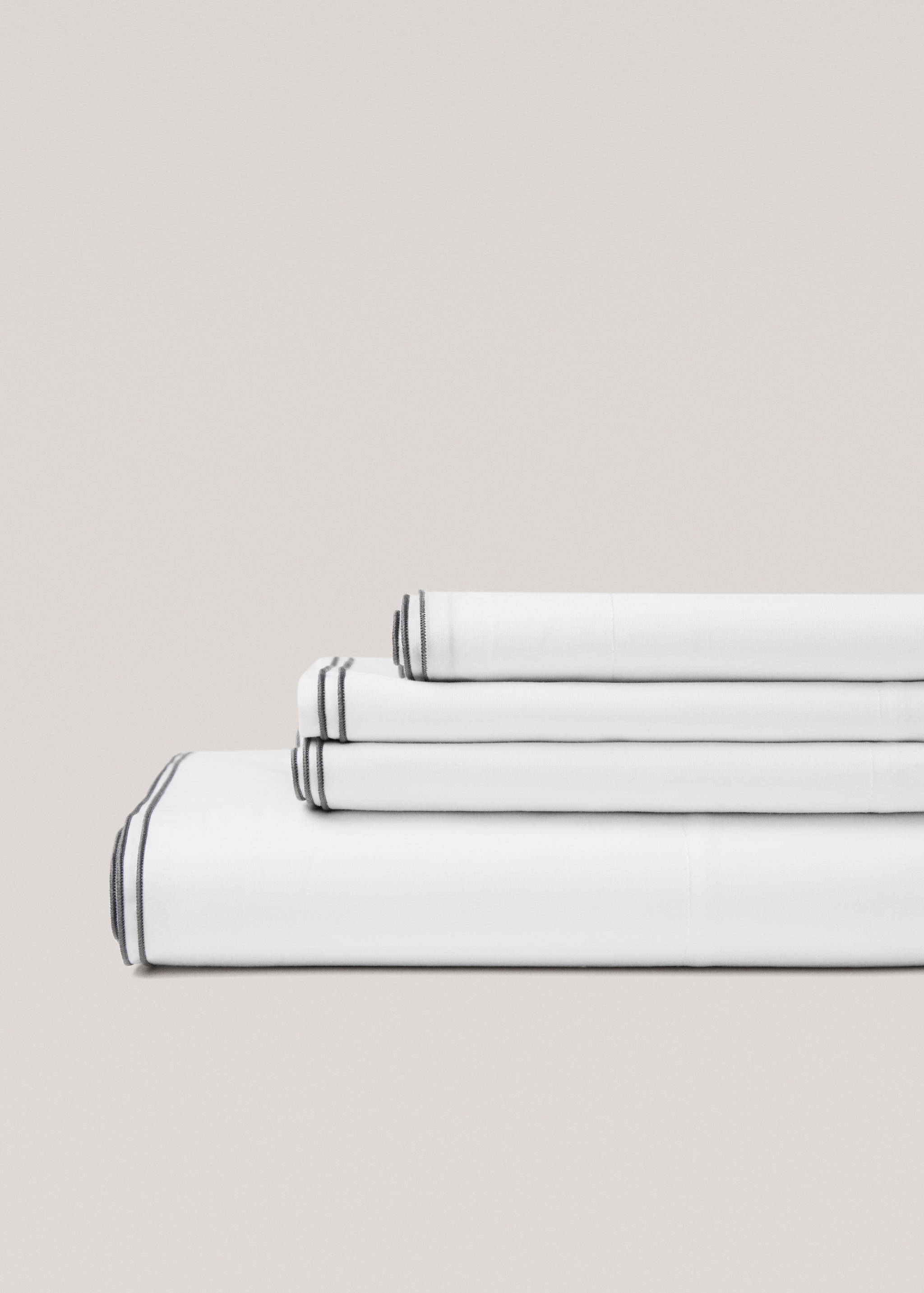 Double-embroidered flat sheet for king bed - Medium plane