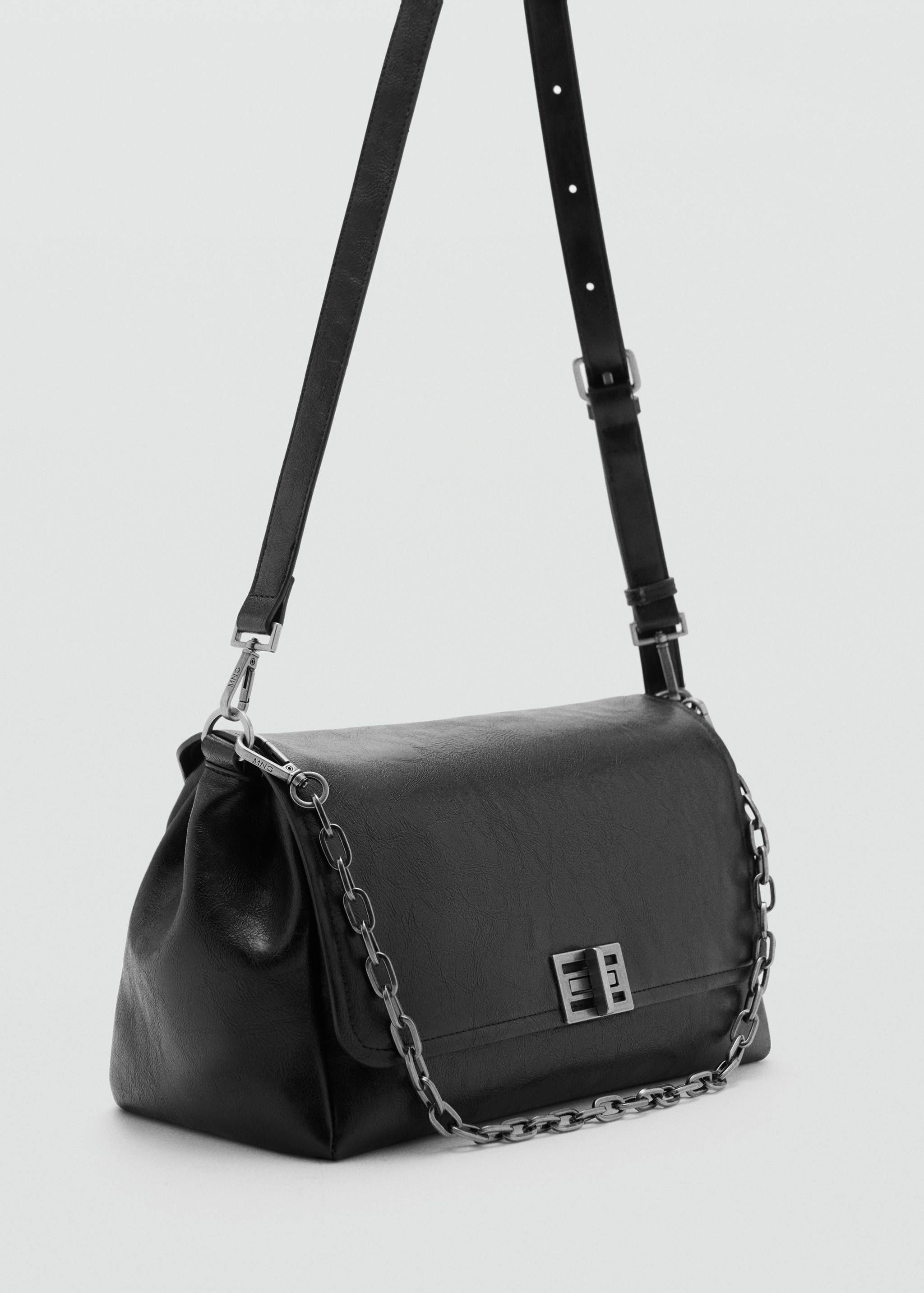 Flap bag with metal closure - Medium plane