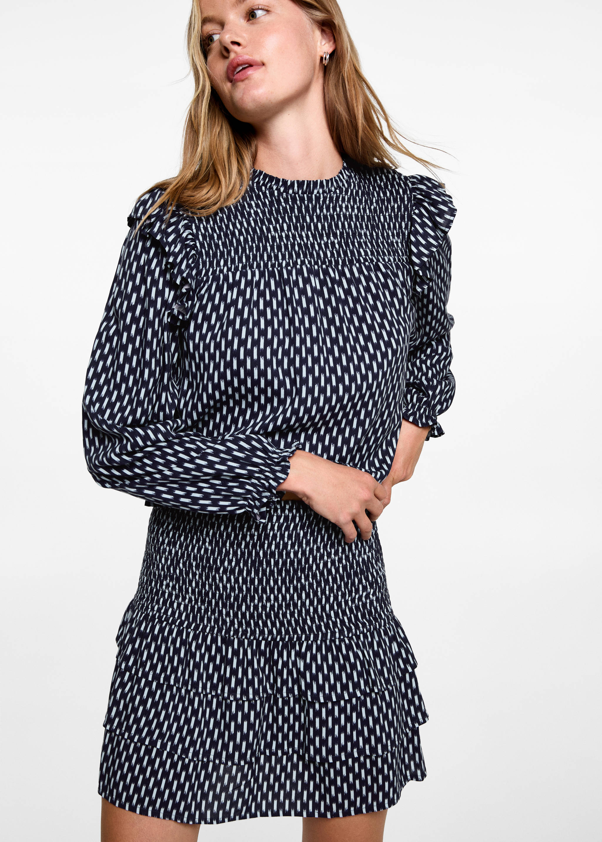 Gathered skirt with ruffles - Medium plane