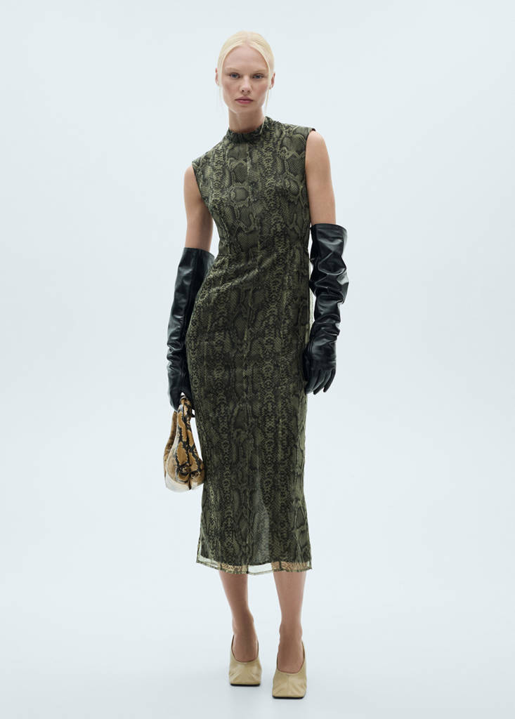 MANGO - Robe organza dos nu écru - XS