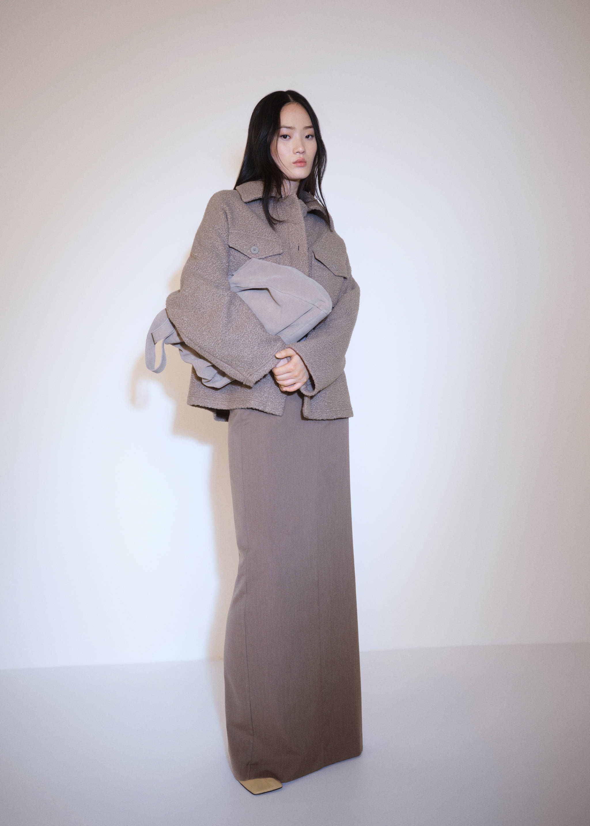 Bouclé jacket with pockets - General plane