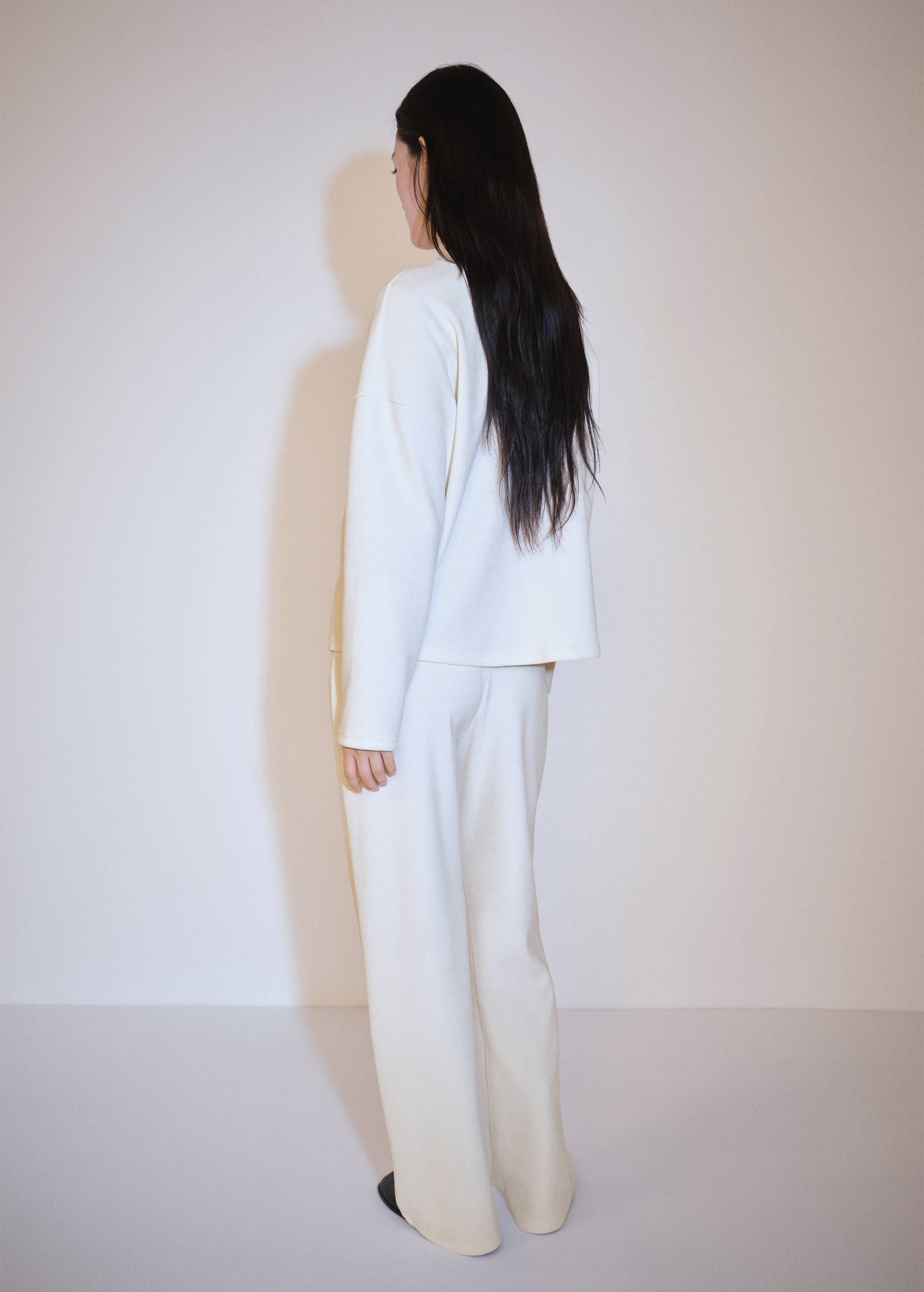 Pantalon velours côtelé taille élastique - Verso de l’article