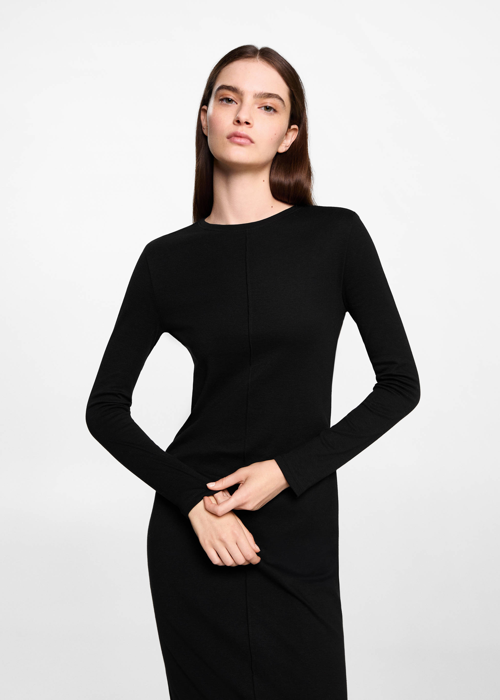 Long-sleeved slit dress - Details of the article 4