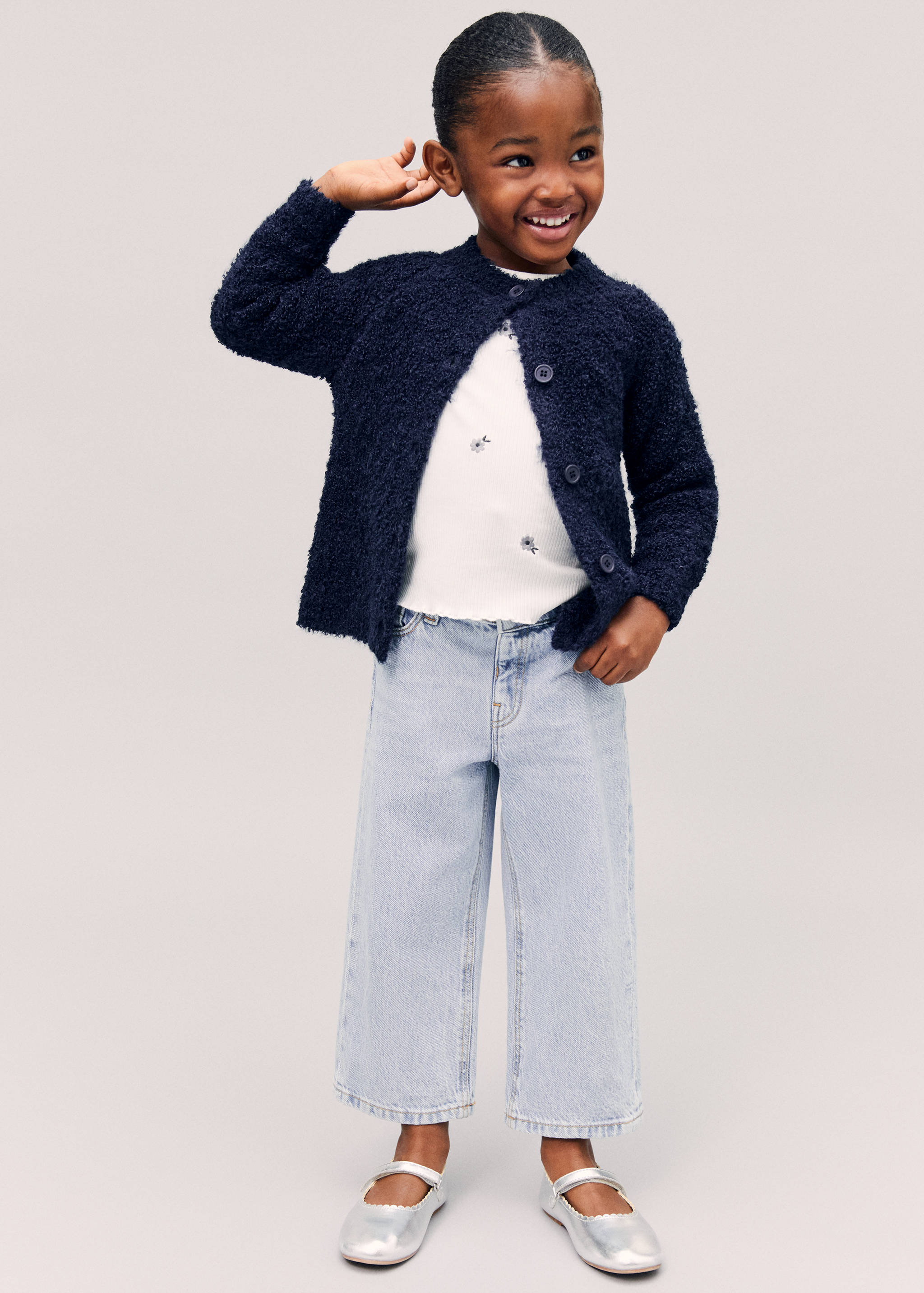 珠皮呢针织开衫 - null