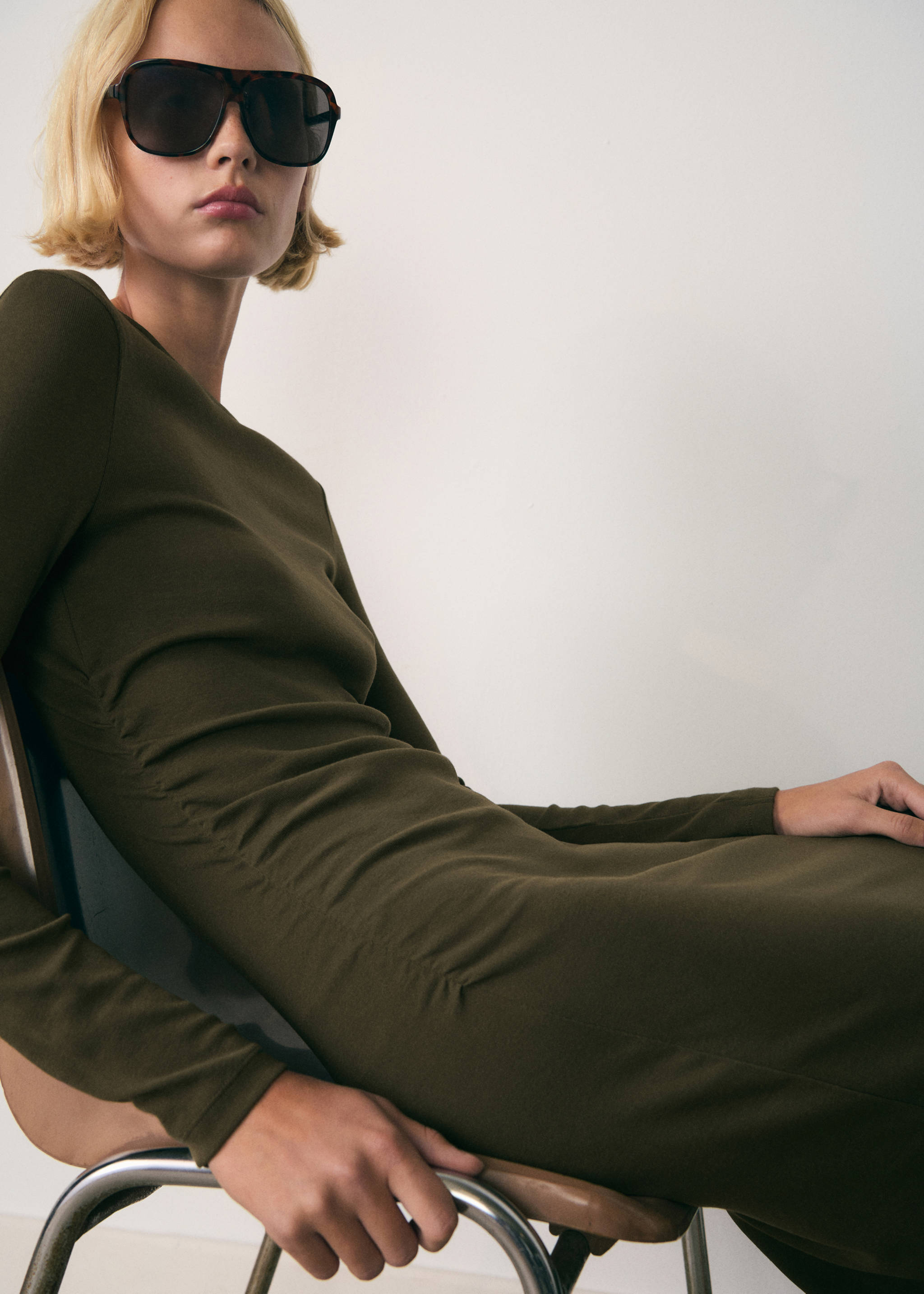 Cotton midi dress - Medium plane