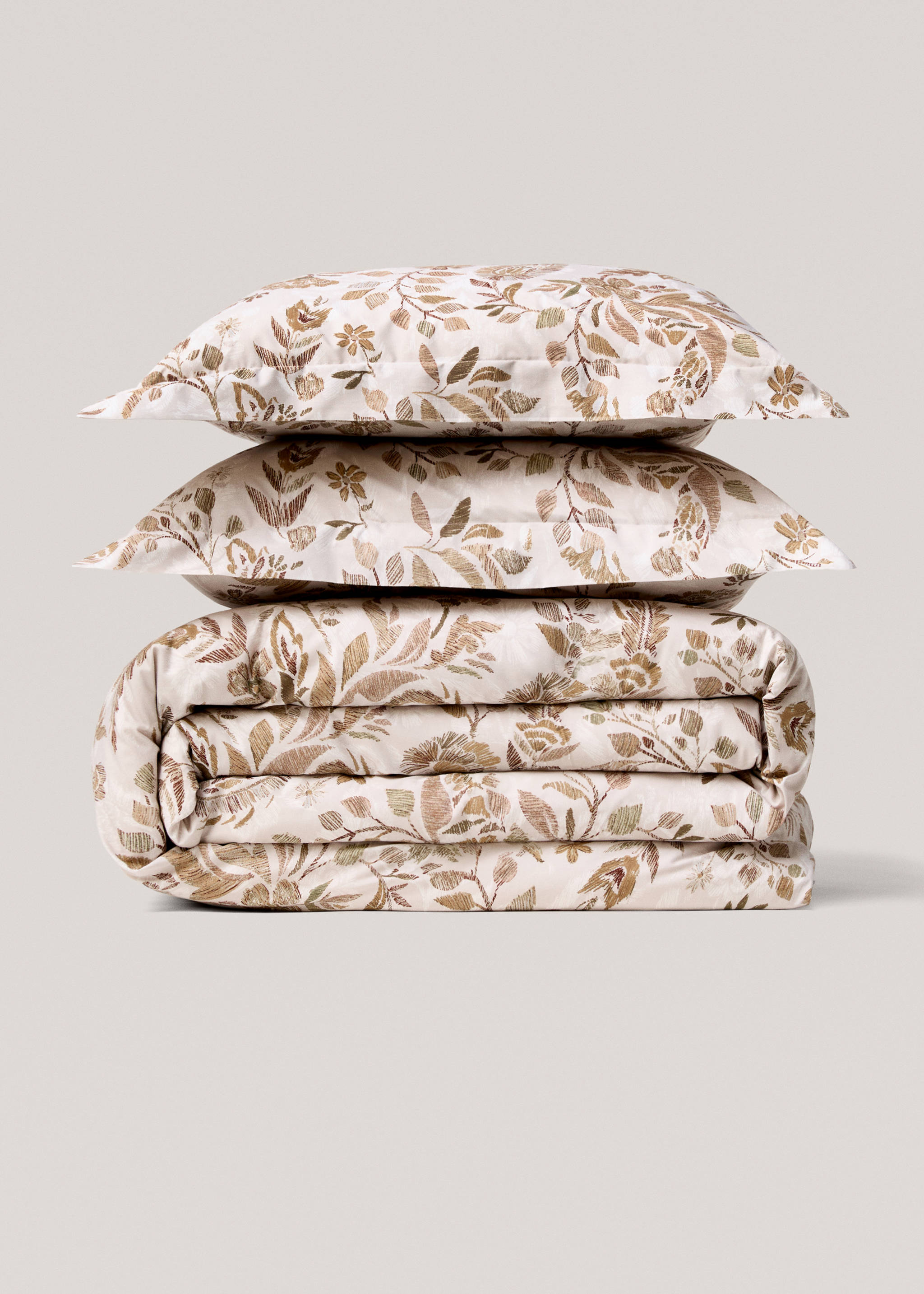 Housse de couette percale de coton motif fleuri lit 180 cm - Article sans modèle