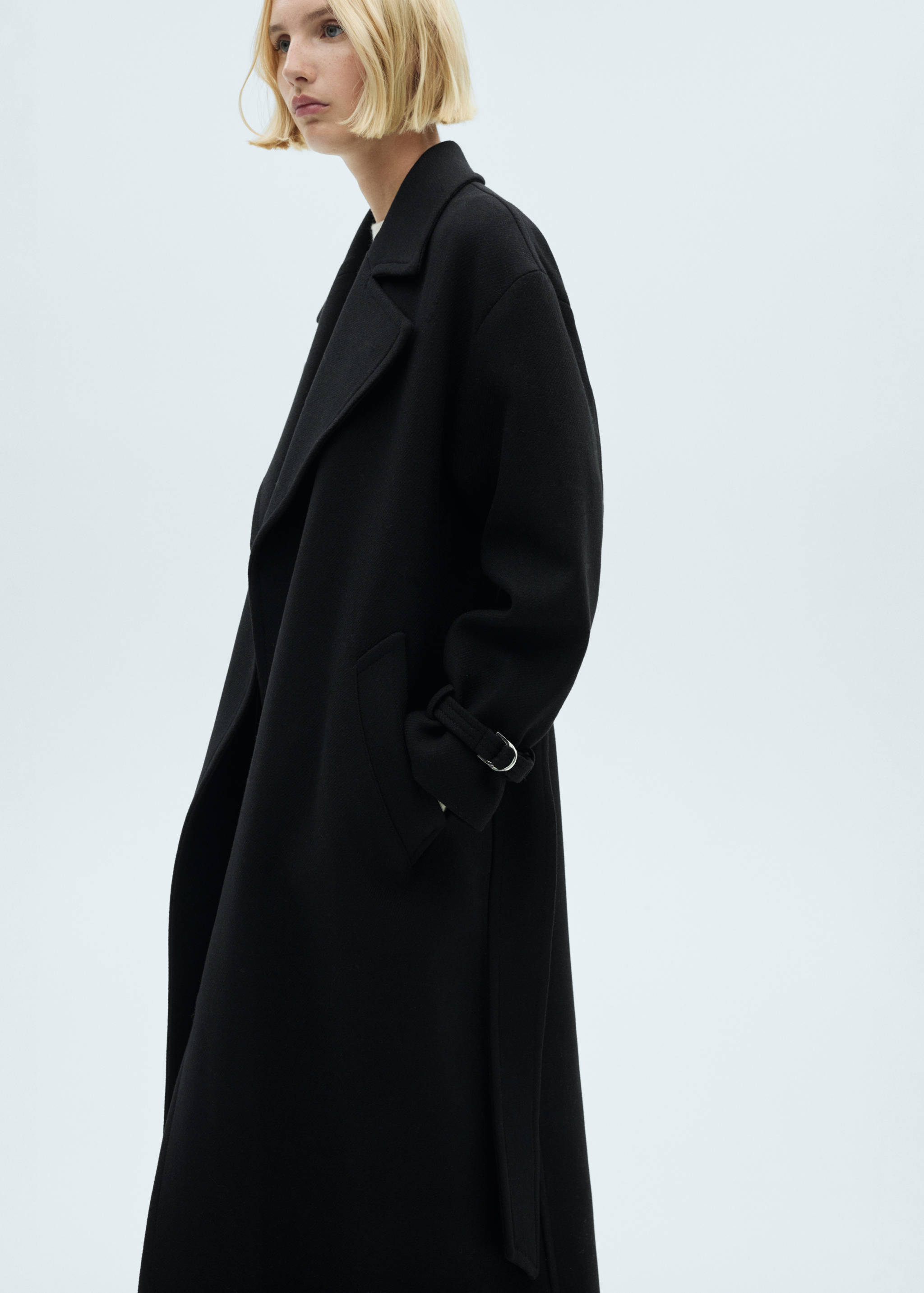 Manteco wool coat with oversized lapels - Medium plane