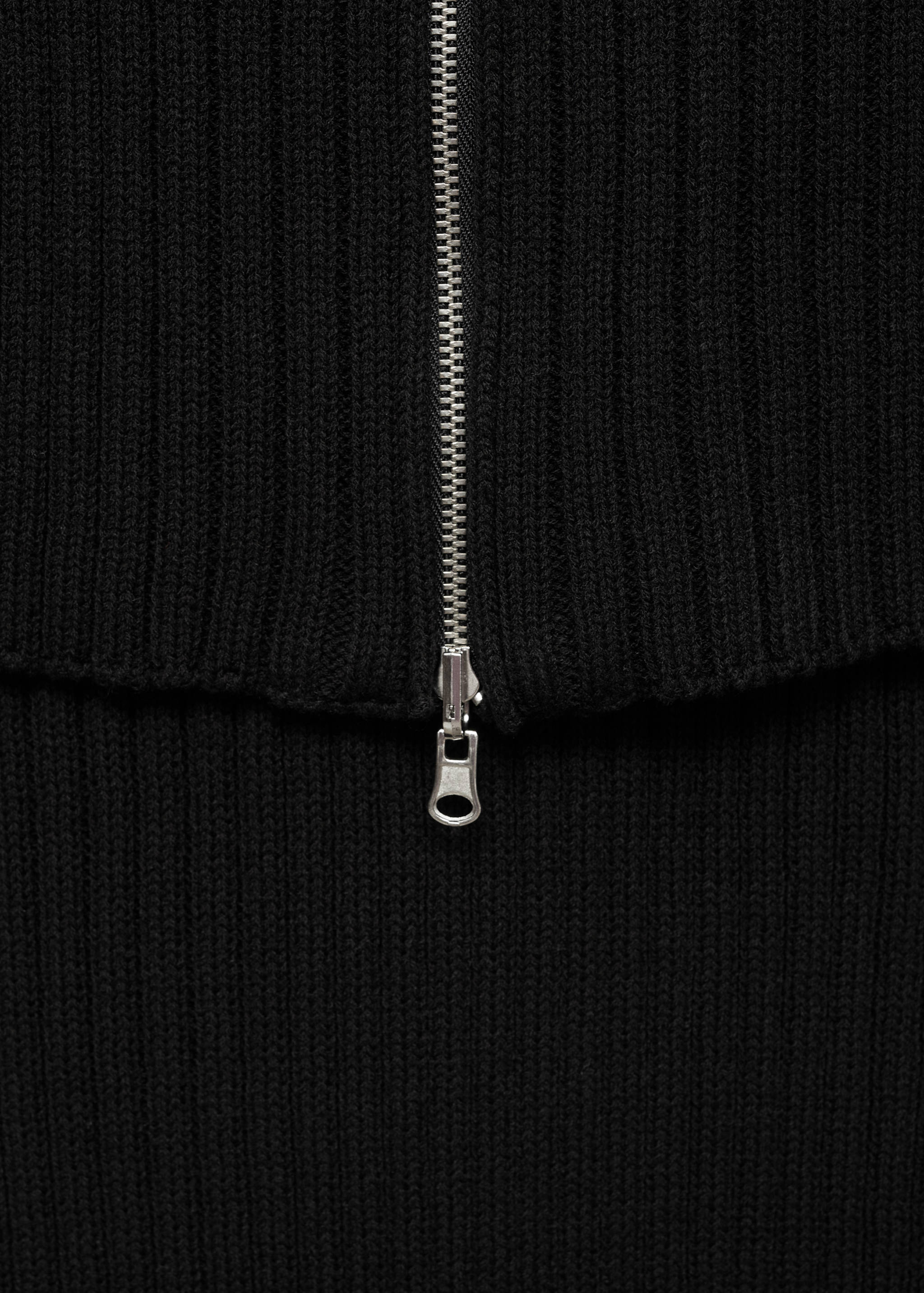 Combined knitted dress with zip - Details of the article 0