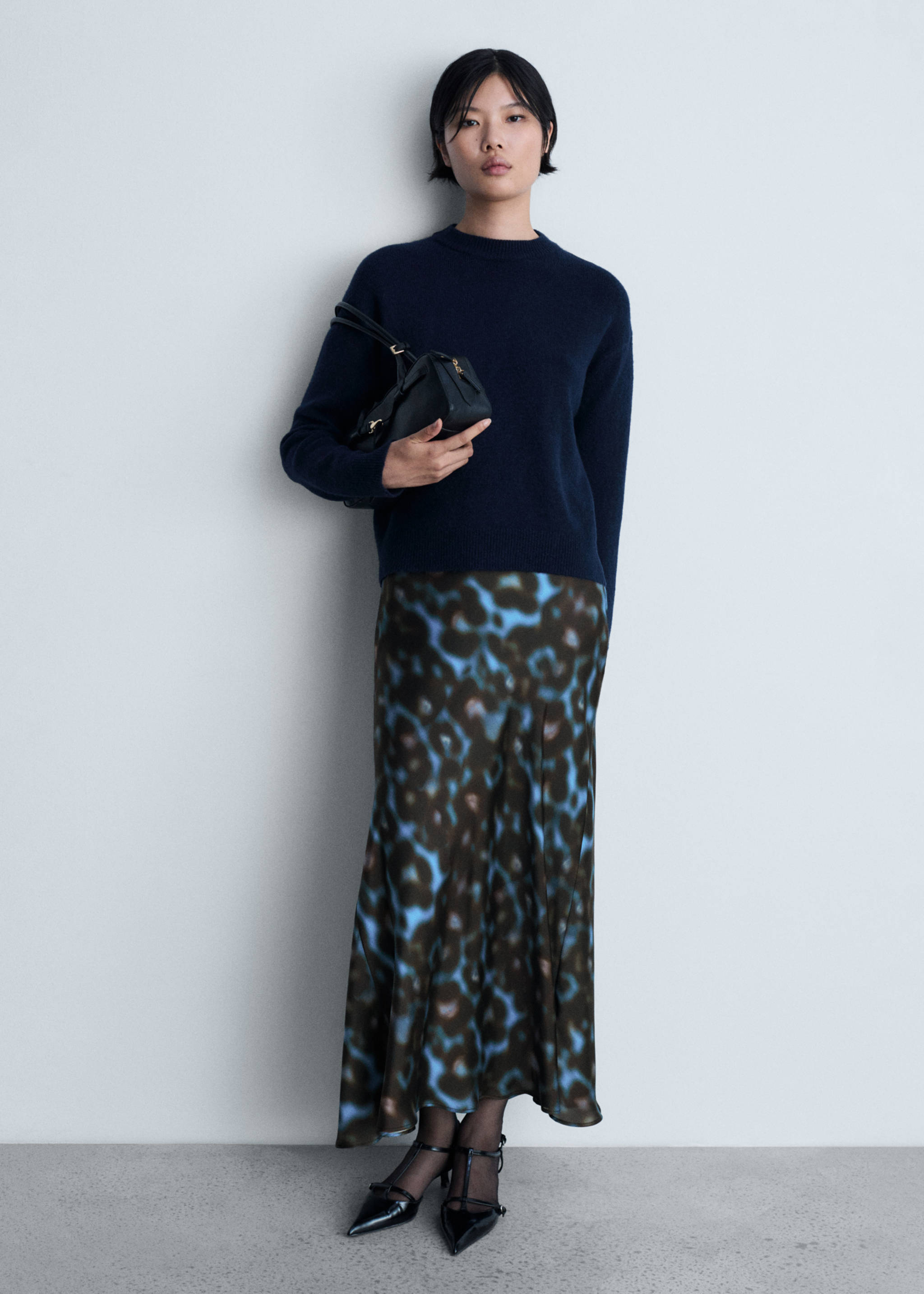 Printed satin skirt - General plane