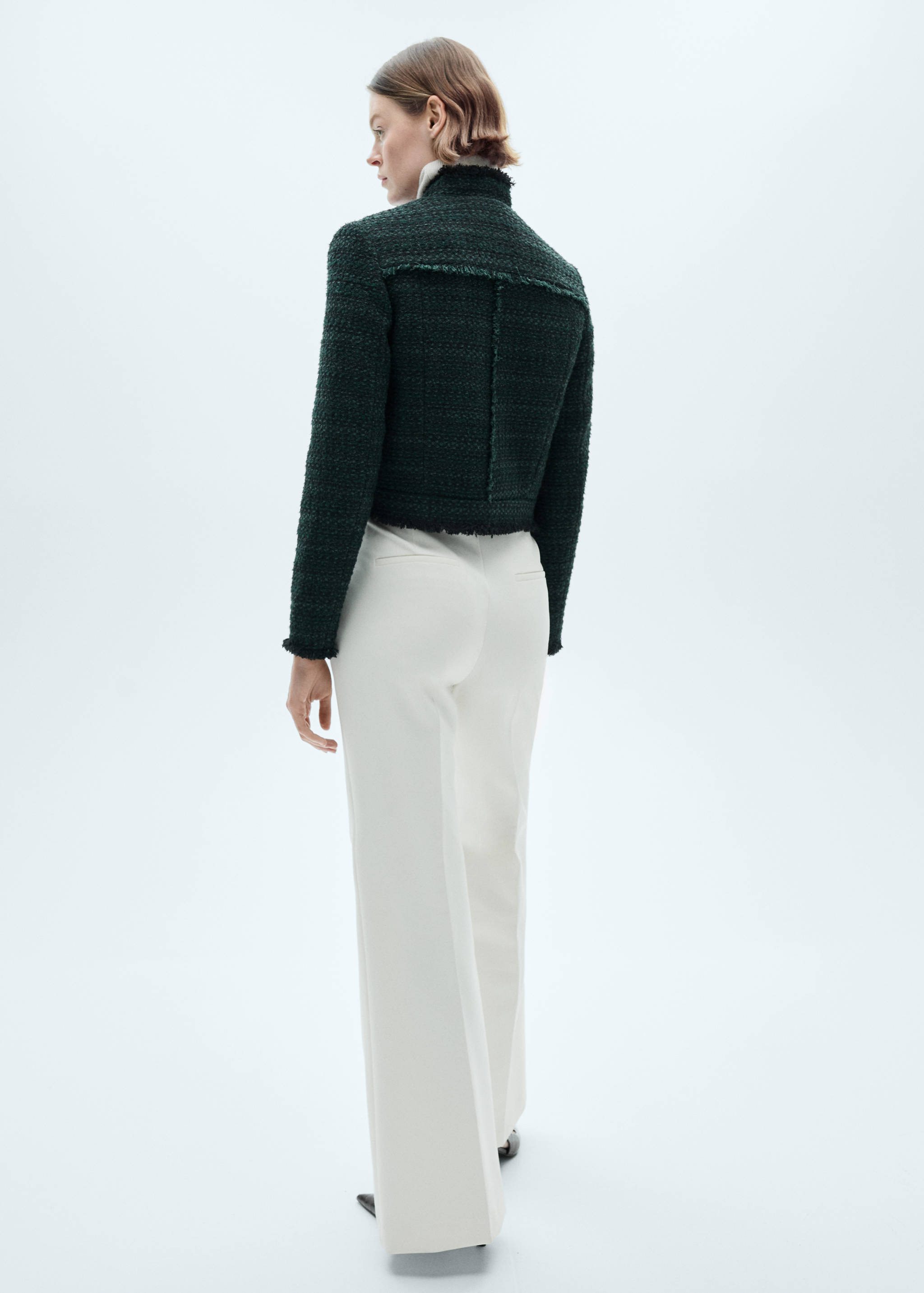 High-collar tweed jacket - Reverse of the article