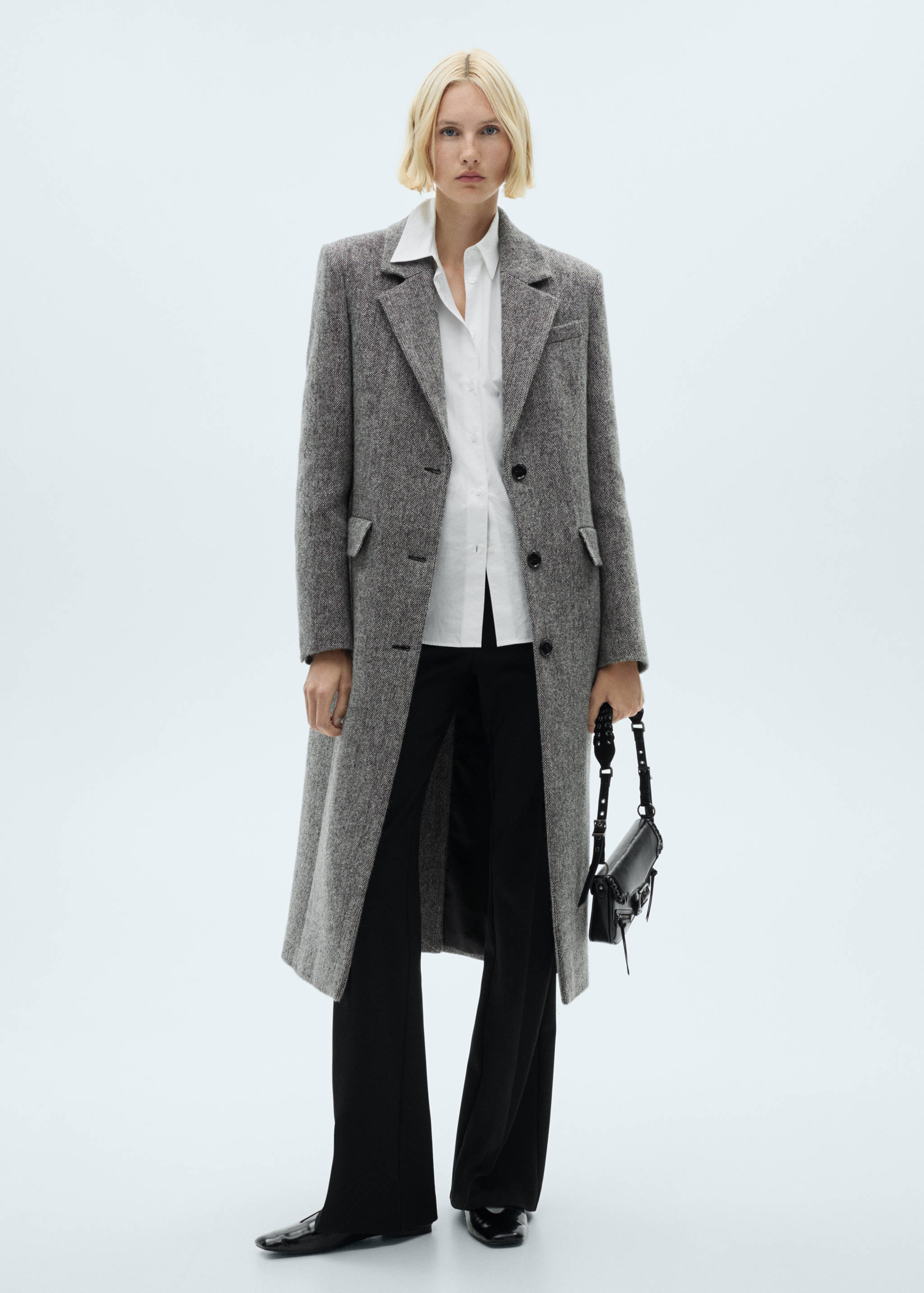 Flecked wool-blend coat - General plane