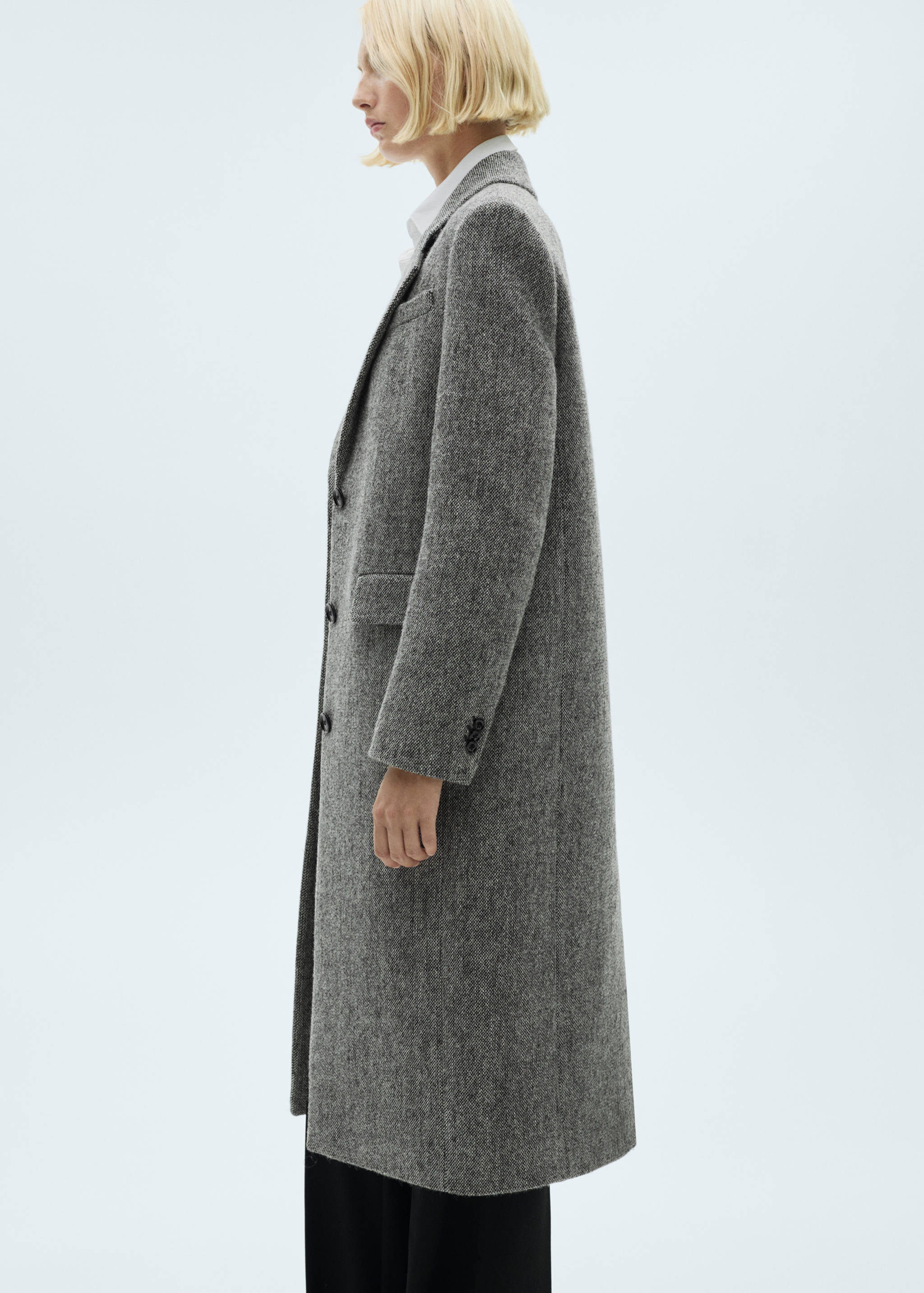 Flecked wool-blend coat - Medium plane