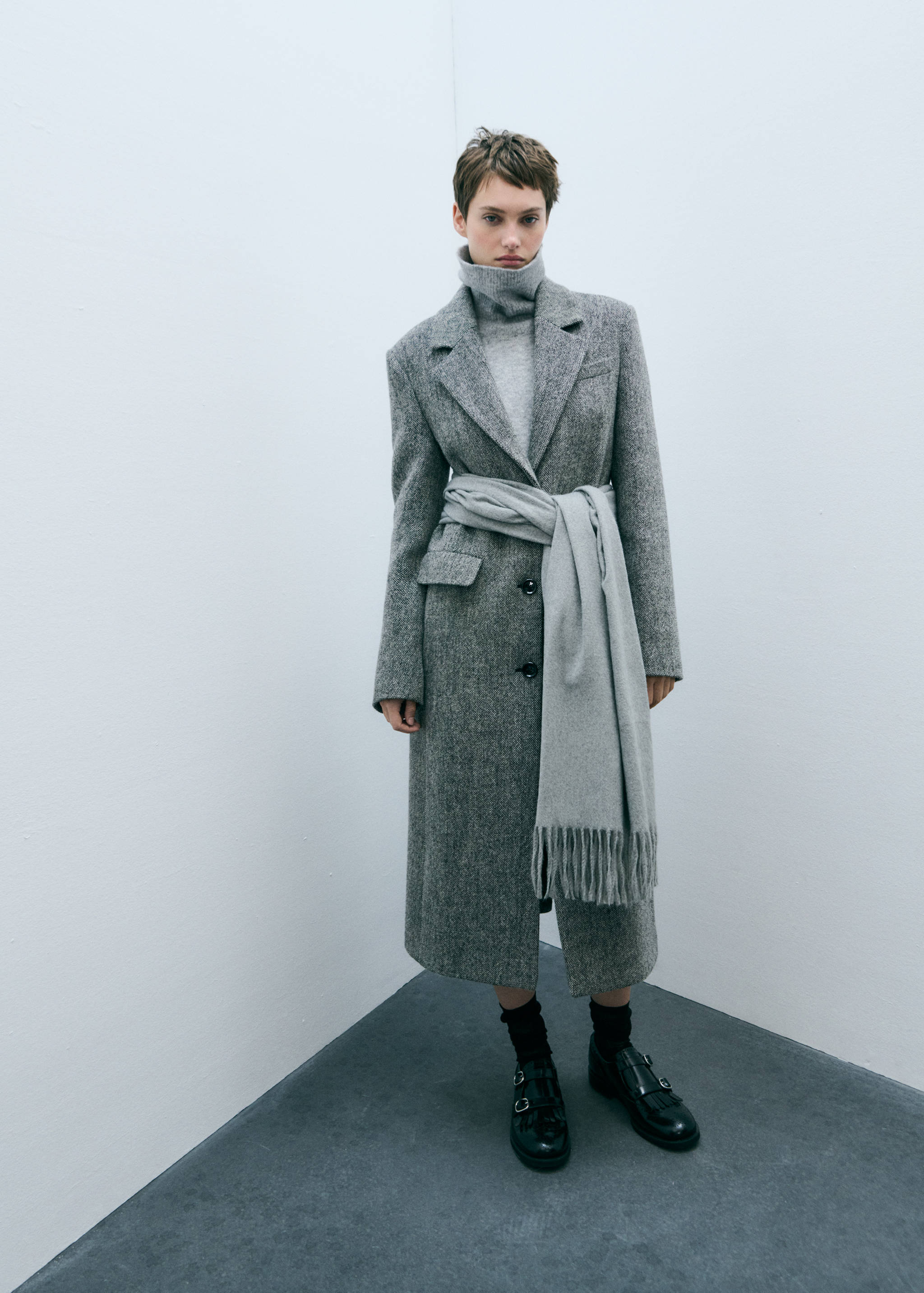 Flecked wool-blend coat - Details of the article 4