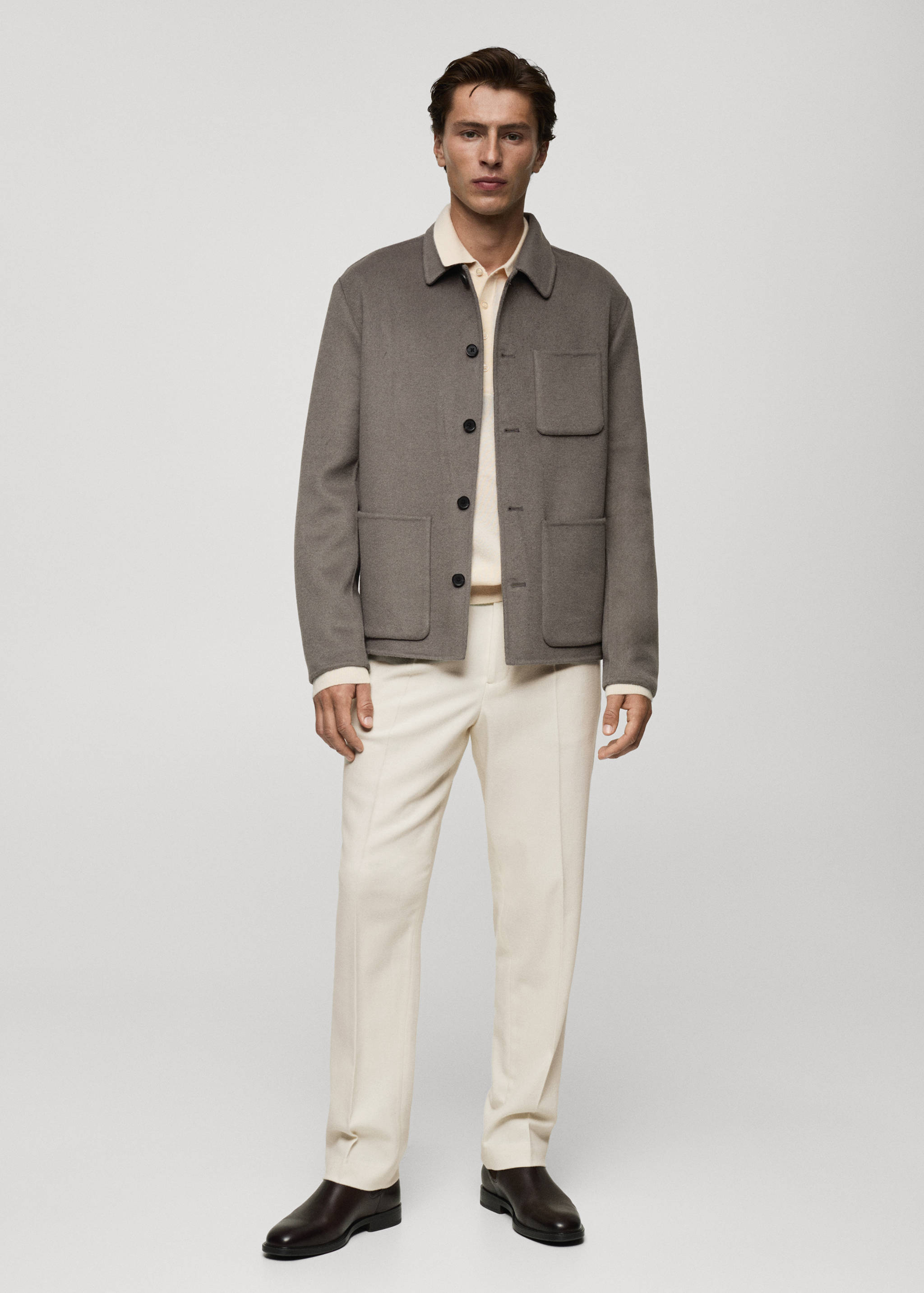 Surchemise laine faite main poches - Plan général