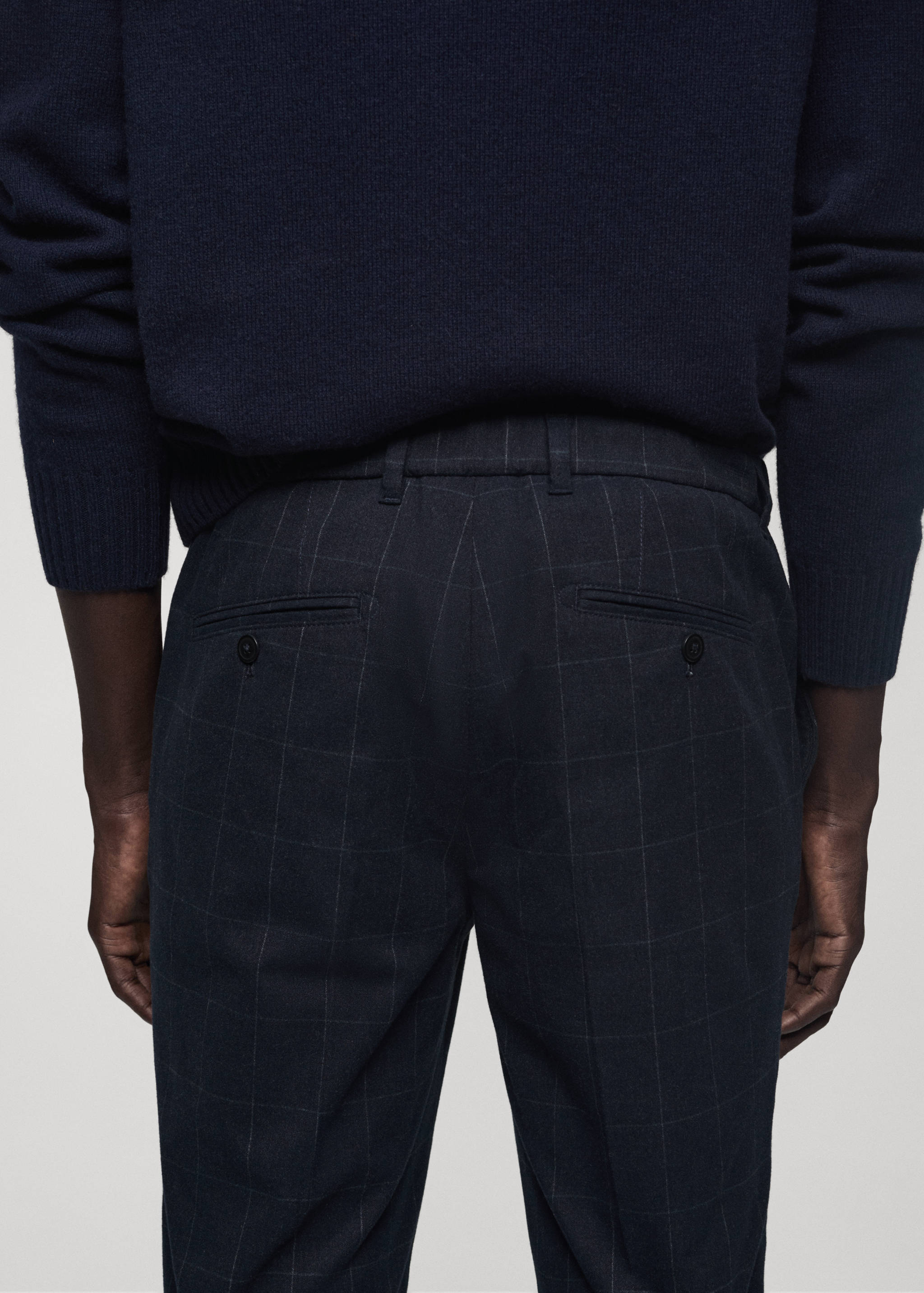 Slim fit checked cotton trousers - Details of the article 6