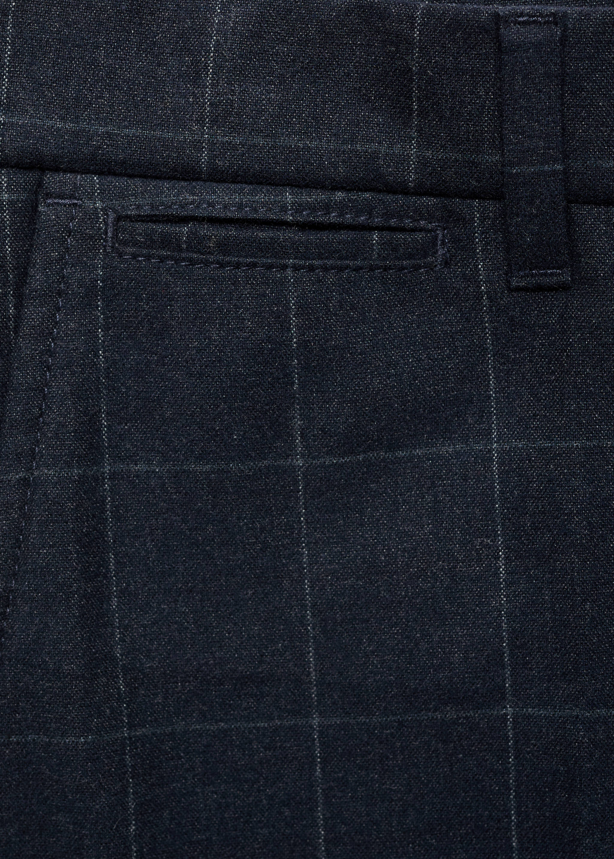 Slim fit checked cotton trousers - Details of the article 0