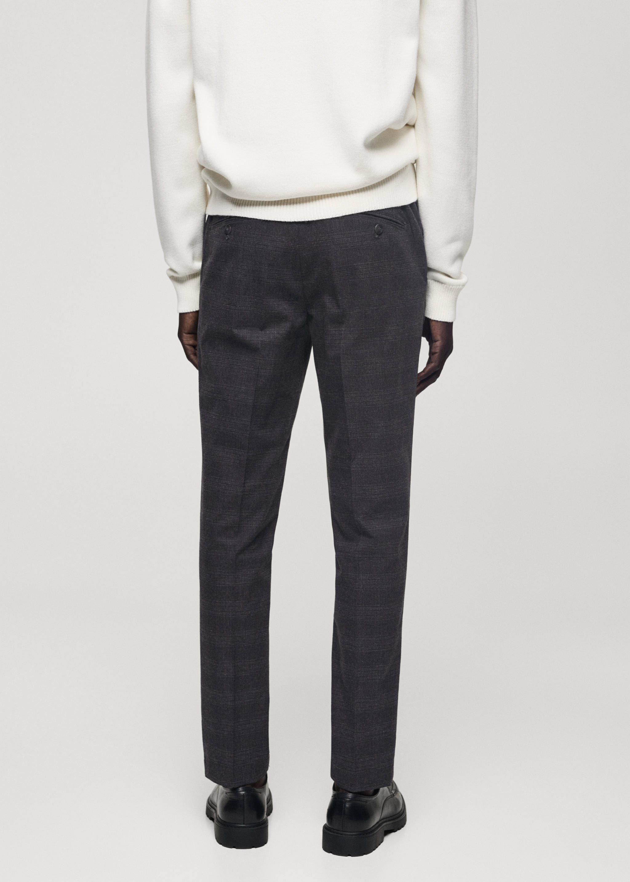 Cotton slim-fit check trousers - Reverse of the article