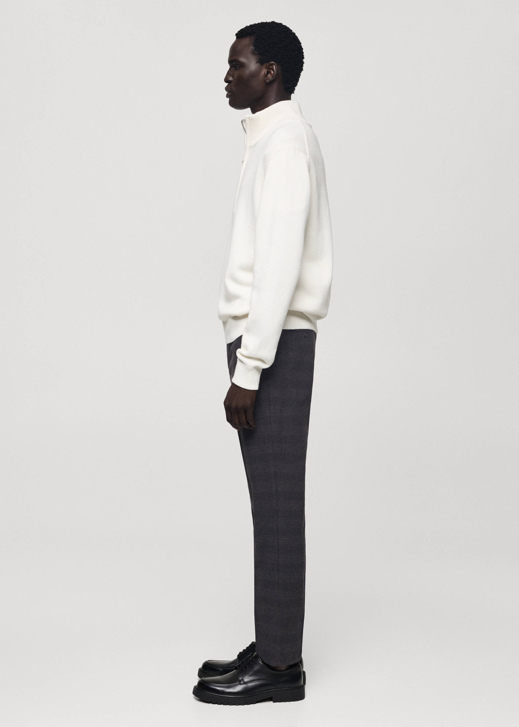 Cotton slim-fit check trousers - Details of the article 6