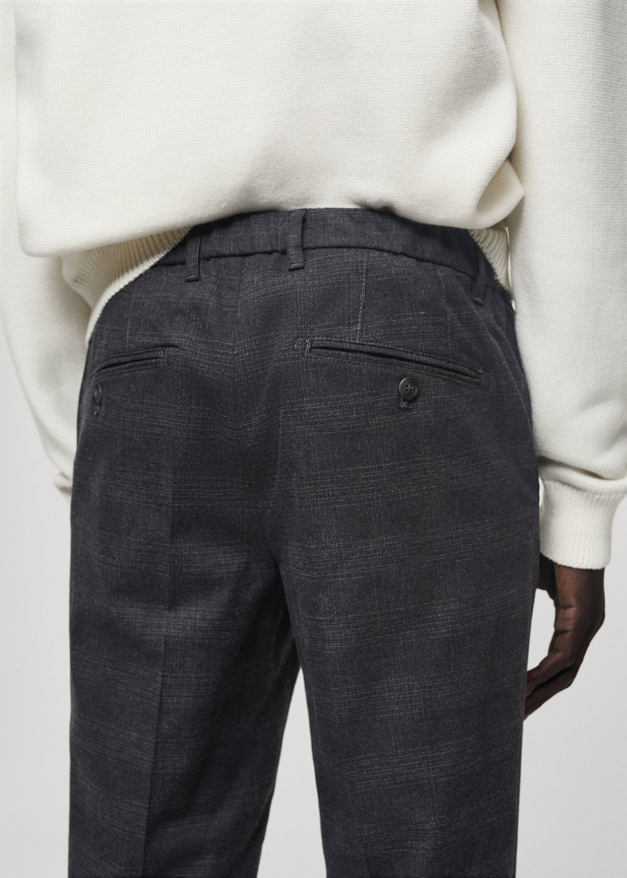 Cotton slim-fit check trousers - Details of the article 2