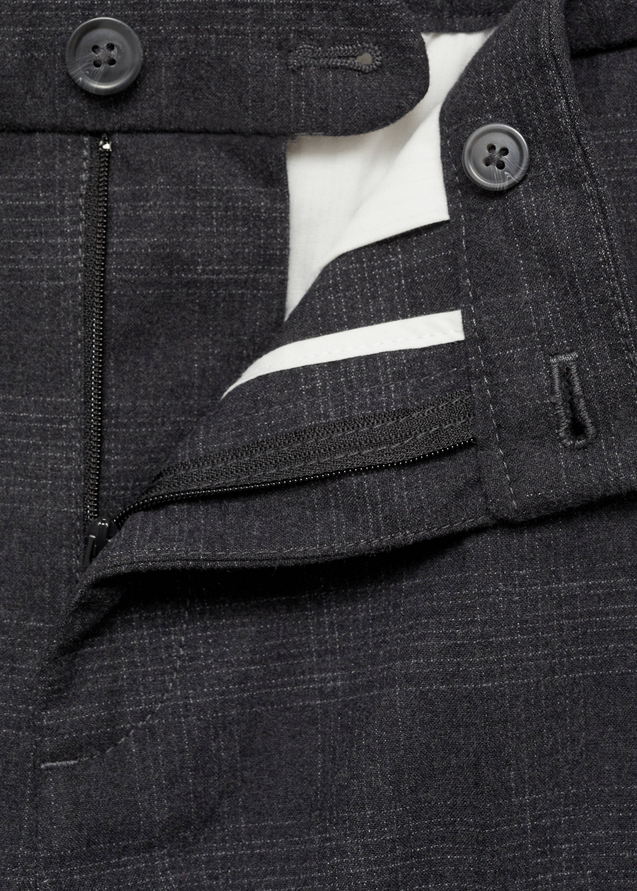Cotton slim-fit check trousers - Details of the article 8