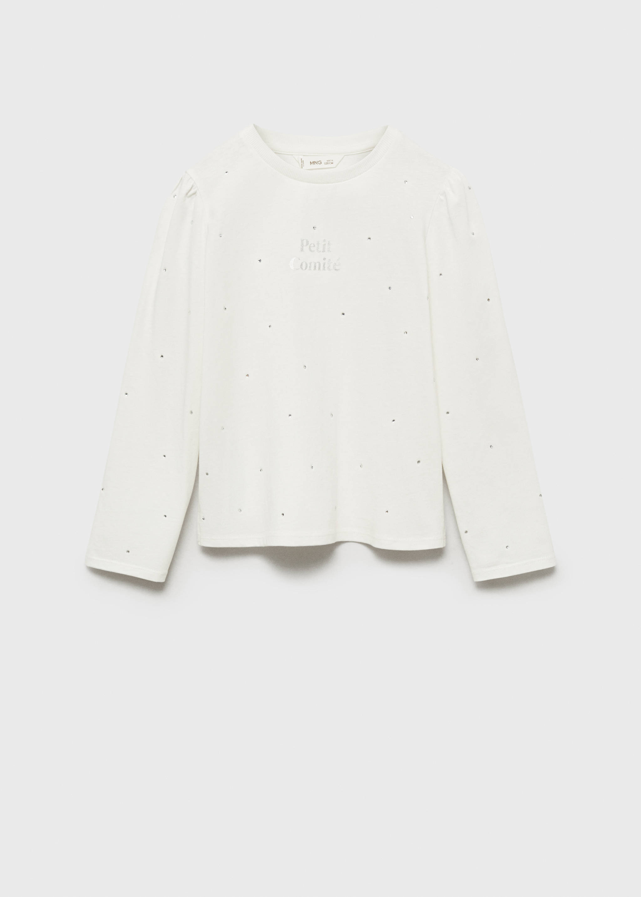 Long-sleeved t-shirt with rhinestone detail - Article without model