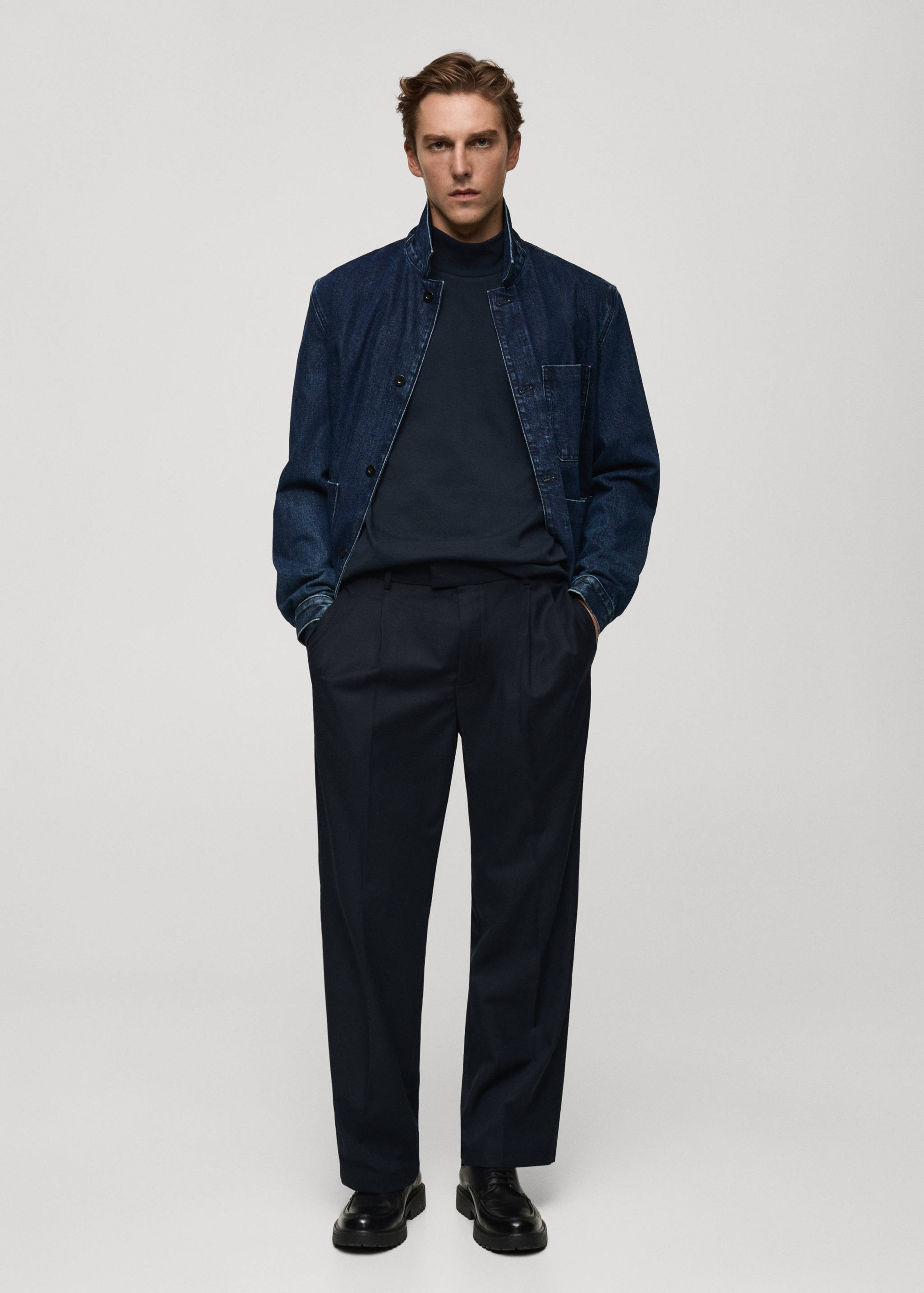 T-shirt coton col montant - Plan général