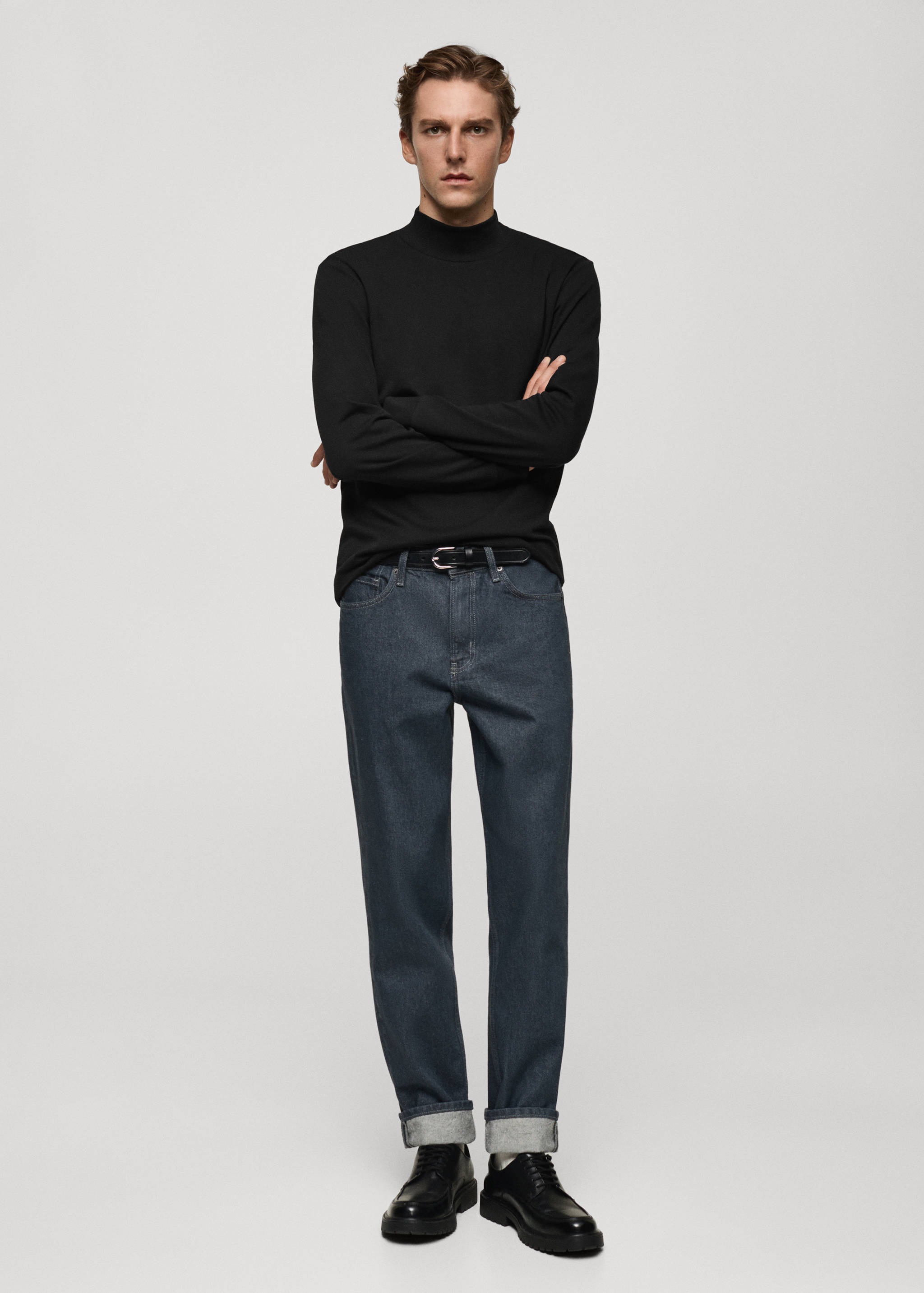 T-shirt coton col montant - Plan général