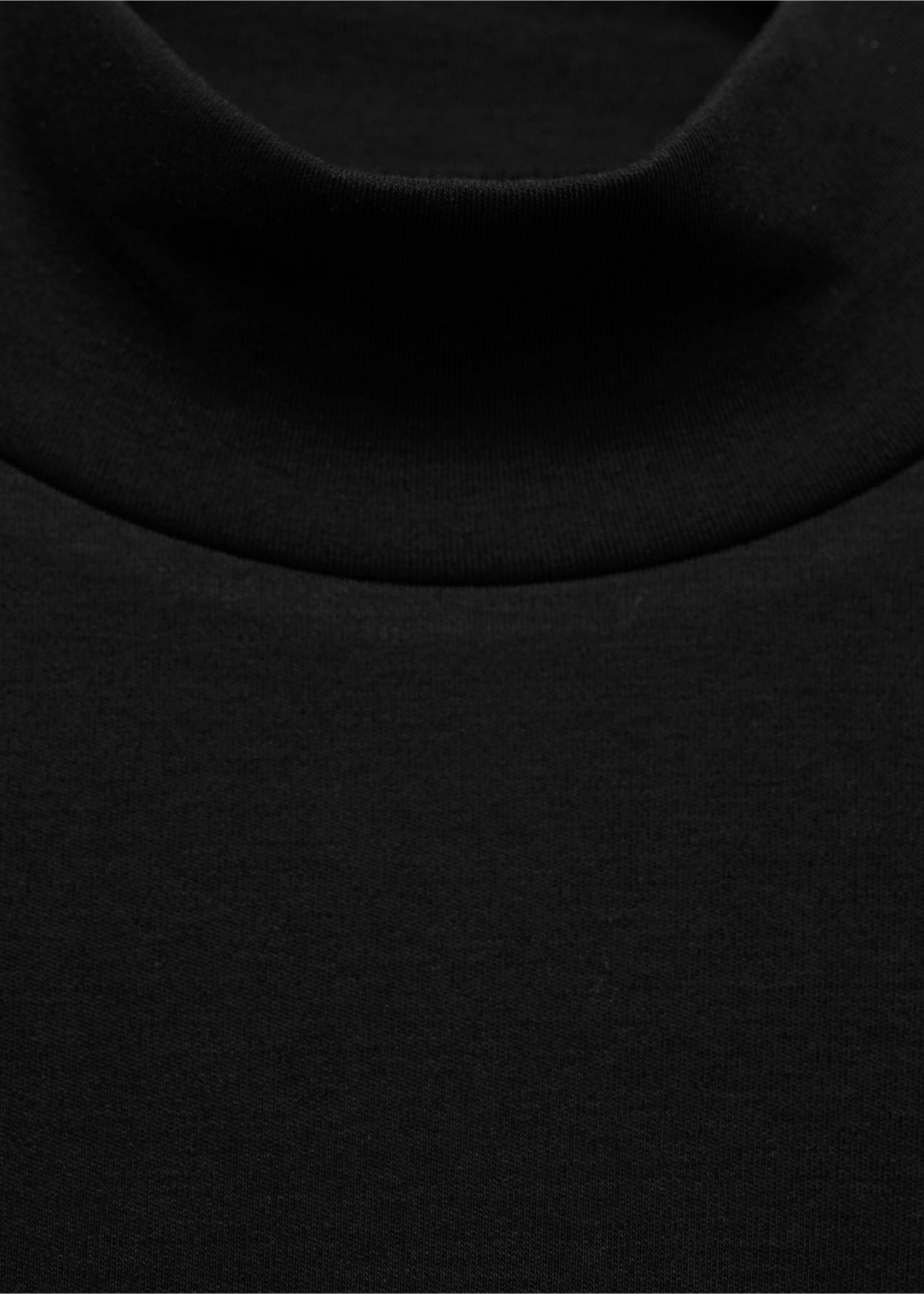 Camiseta algodón cuello perkins - Detalle del artículo 8, Negro. Ref: 77057932-00.