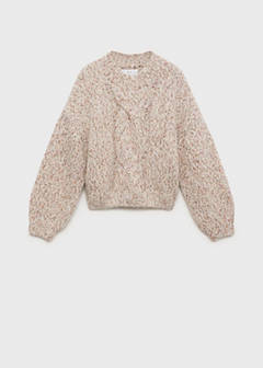 Braided knitted sweater — Pink 4