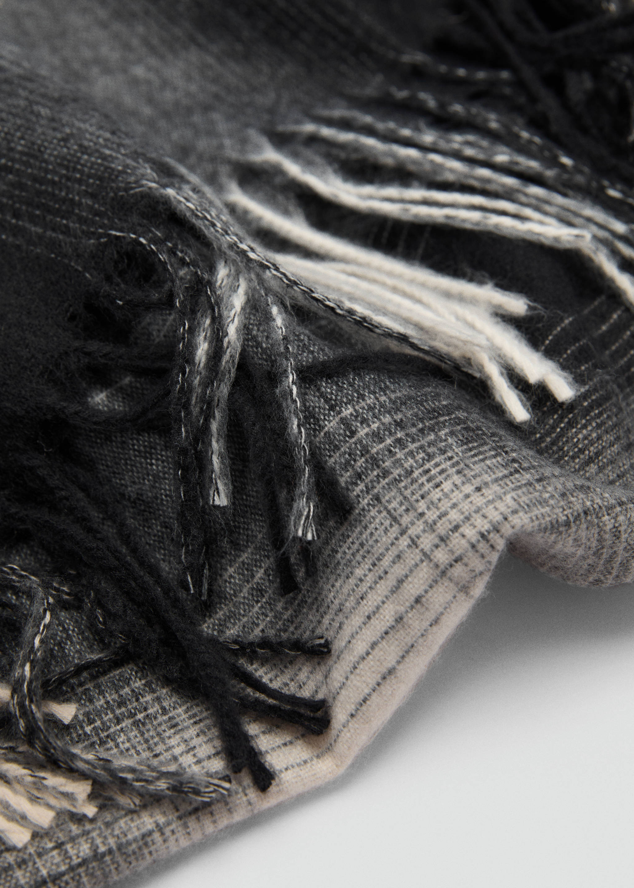 法兰绒格子围巾 - null