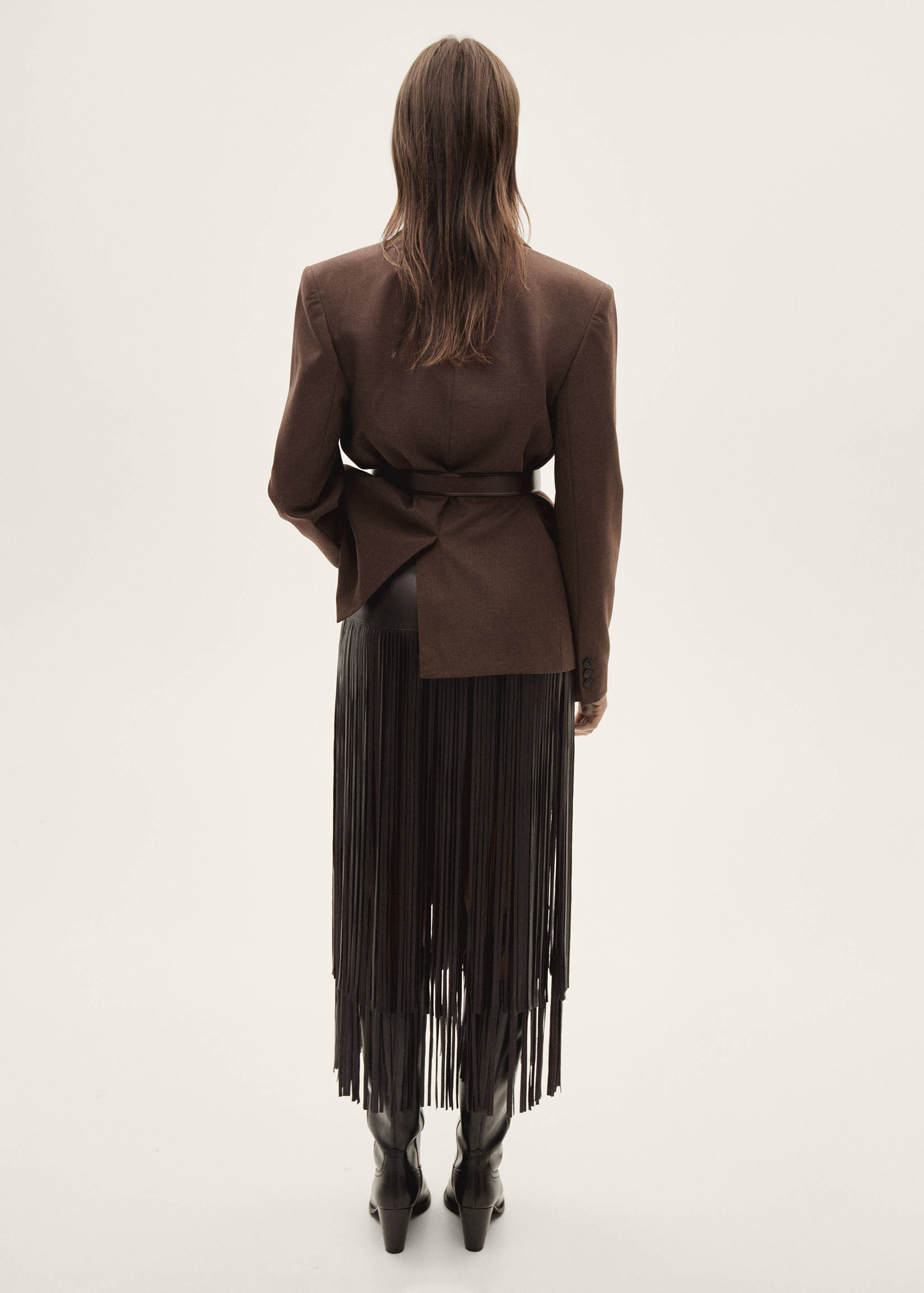 Faux-leather fringed skirt - Reverse of the article