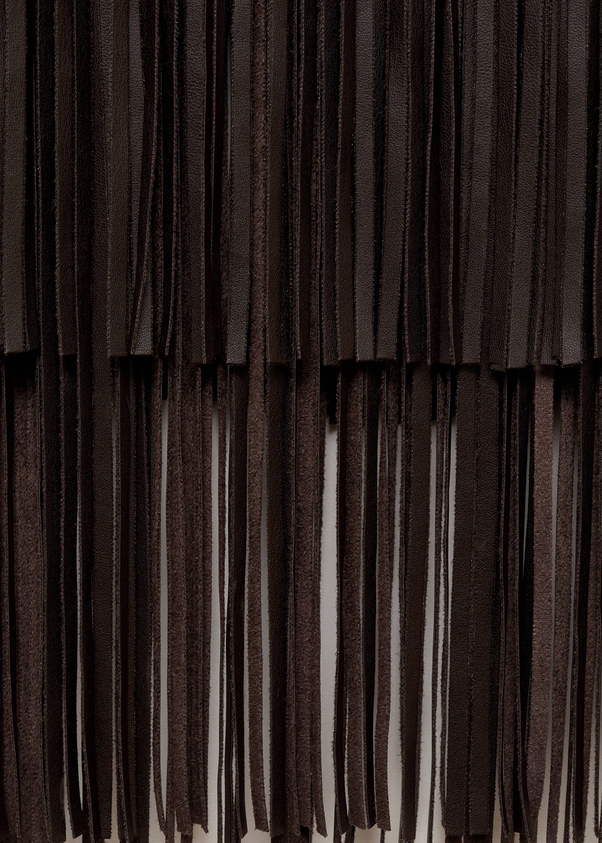 Faux-leather fringed skirt - Details of the article 0